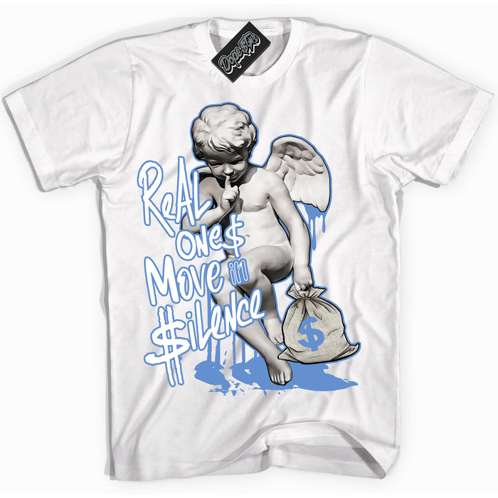 Cool White Shirt with “ Real Ones Cherub ” design that perfectly matches Polar Blue Dunk.
