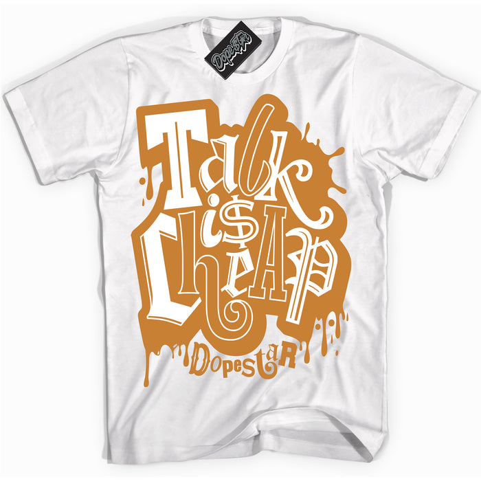 Cool White Shirt with “ Talk Is Cheap” design that perfectly matches Reverse Curry Sneakers.