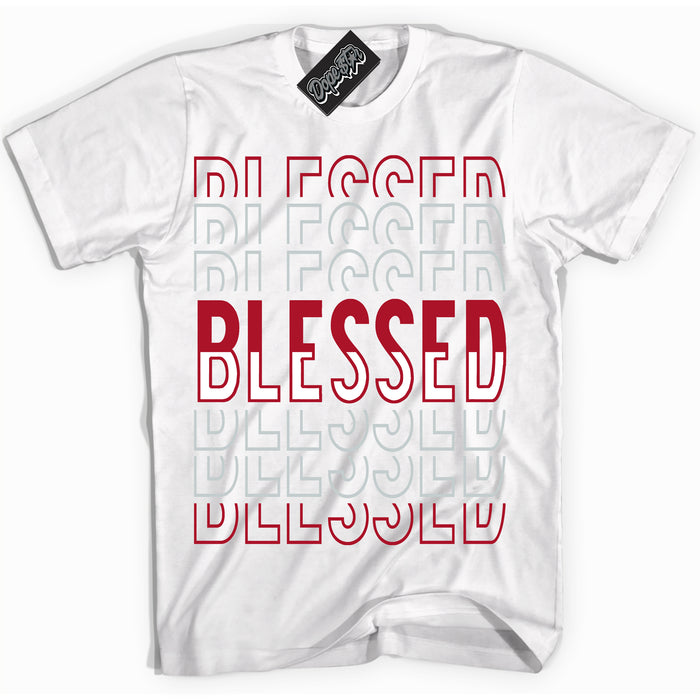 Cool White Shirt with “ Blessed Stacked ” design that perfectly matches Reverse Ultraman Sneakers.