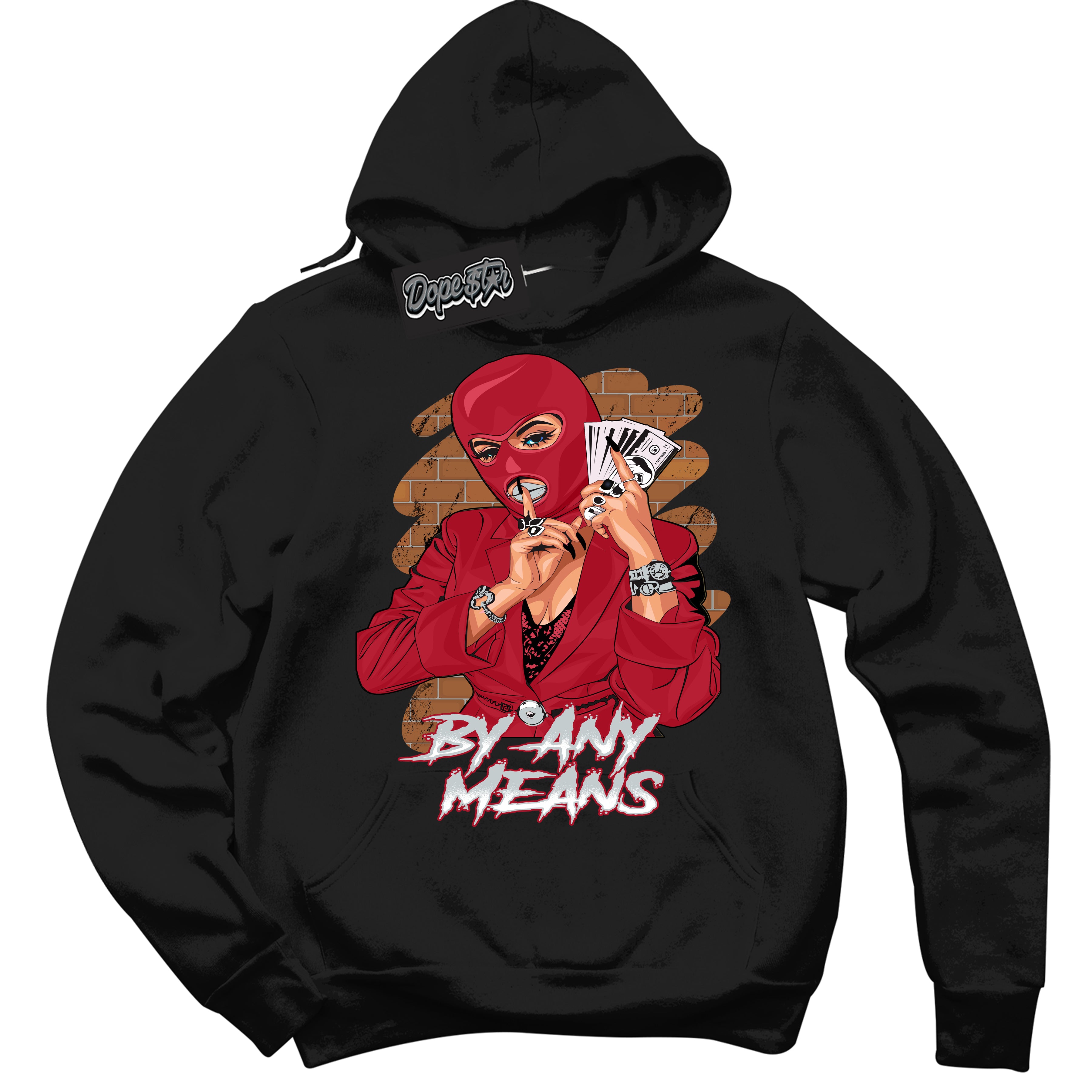Cool Black Hoodie with “ By Any Means ”  design that Perfectly Matches  Reverse Ultraman Sneakers.