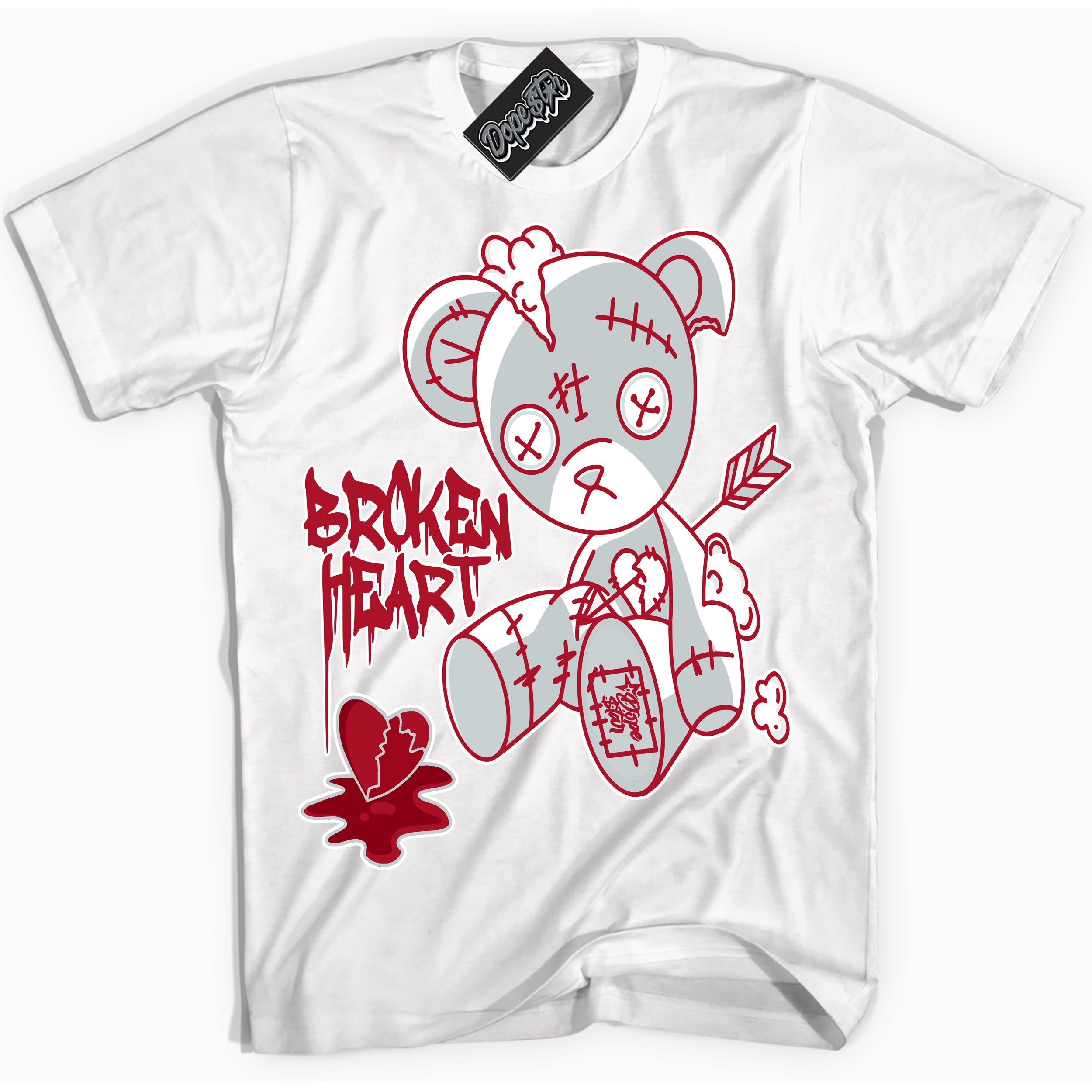 Cool White Shirt with “ Broken Heart Bear” design that perfectly matches Reverse Ultraman Sneakers.