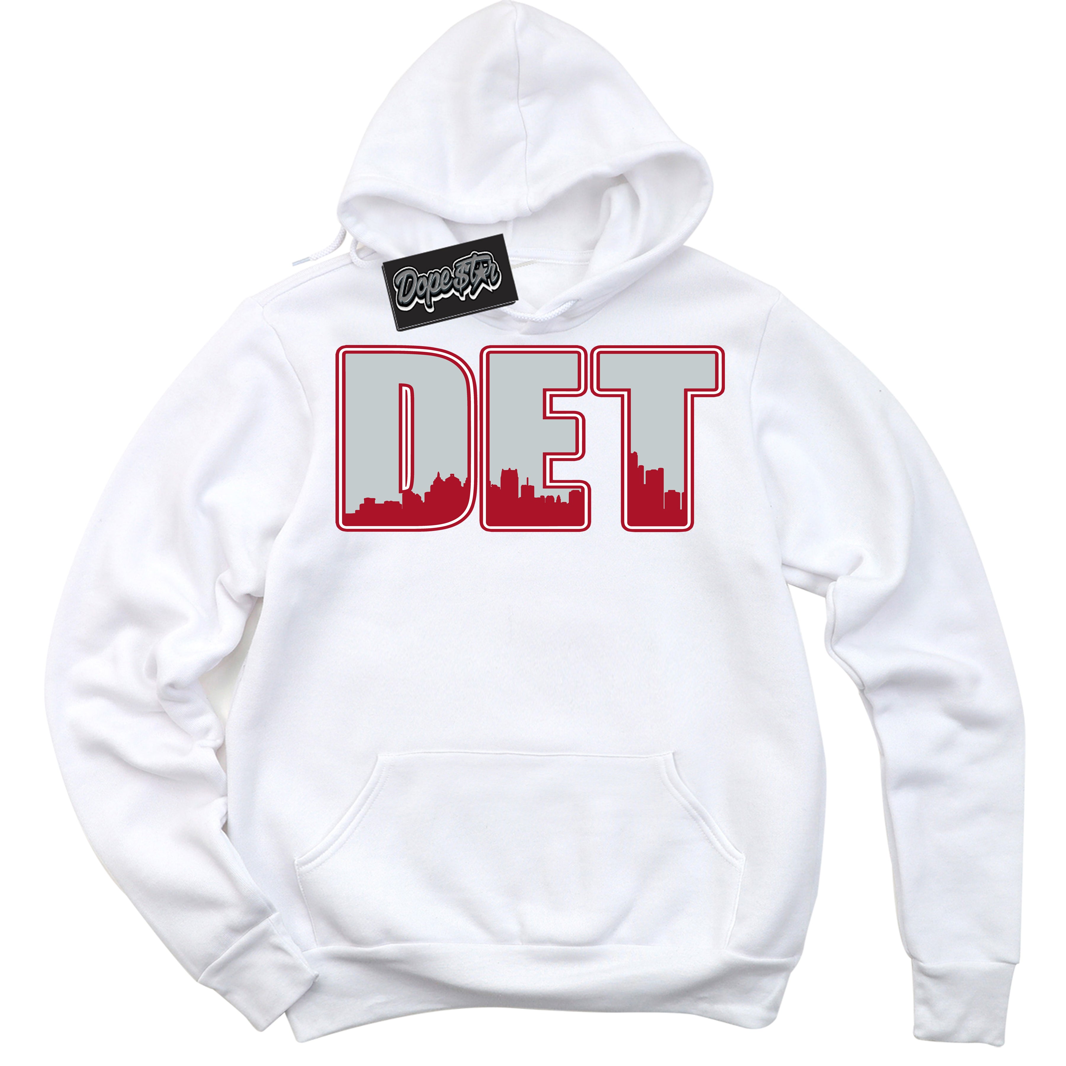 Cool White Hoodie with “ Detroit ”  design that Perfectly Matches  Reverse Ultraman Sneakers.