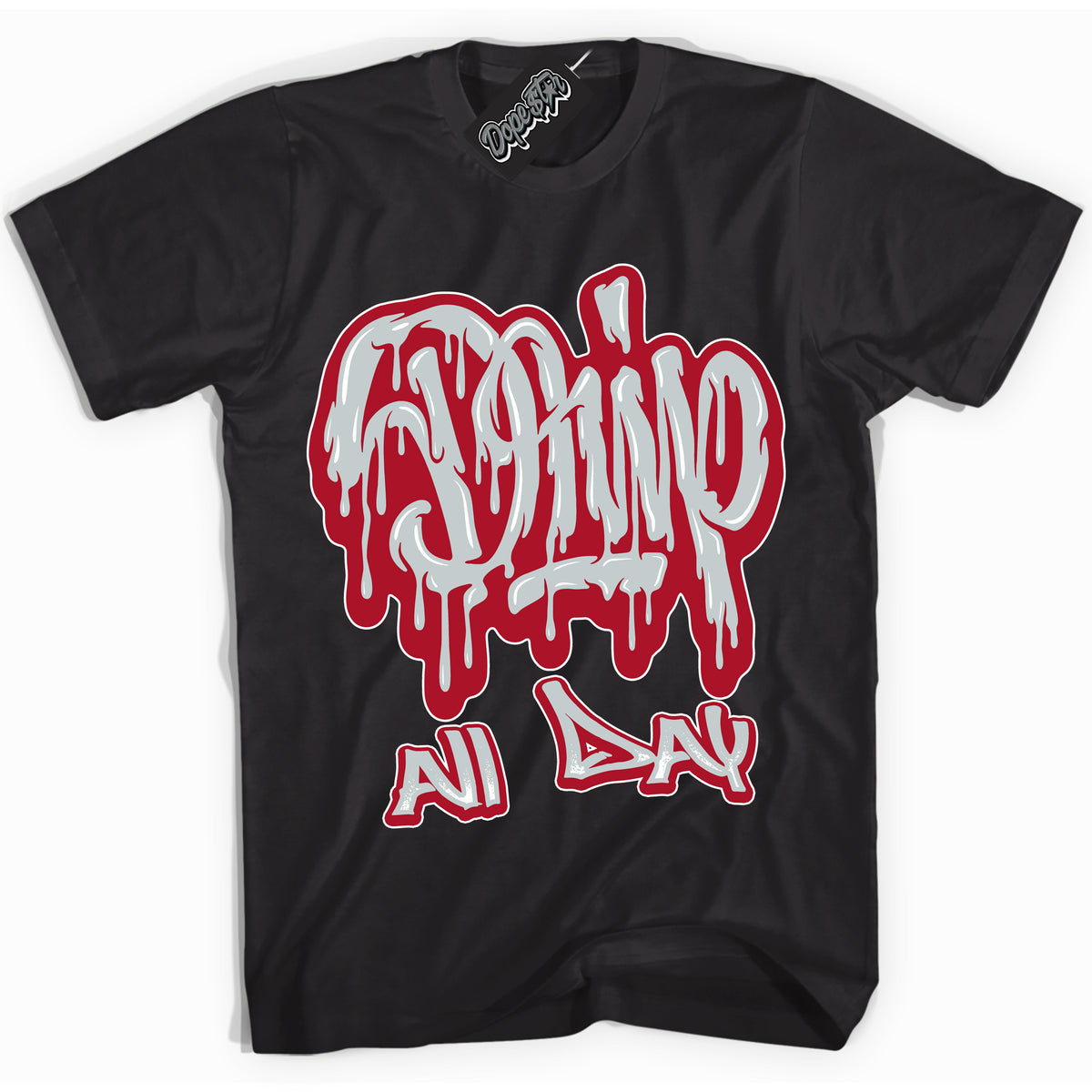Cool Black Shirt with “ Drip All Day” design that perfectly matches Reverse Ultraman Sneakers.