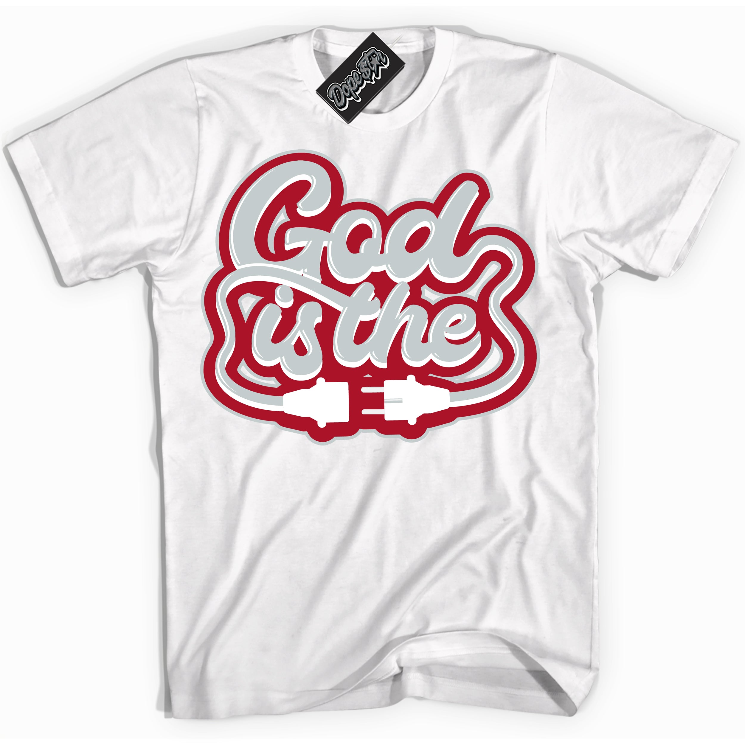 Cool White Shirt with “ God Is The ” design that perfectly matches Reverse Ultraman Sneakers.