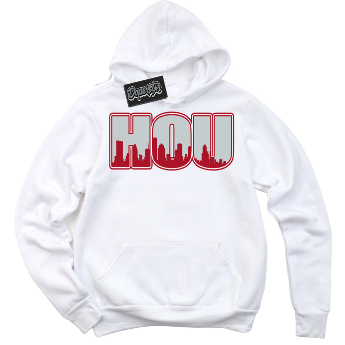 Cool White Hoodie with “ Houston ”  design that Perfectly Matches  Reverse Ultraman Sneakers.