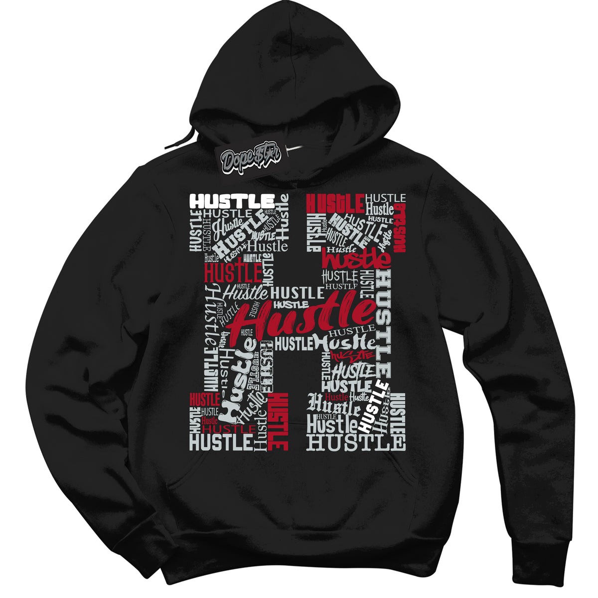 Cool Black Hoodie with “ Hustle H ”  design that Perfectly Matches  Reverse Ultraman Sneakers.