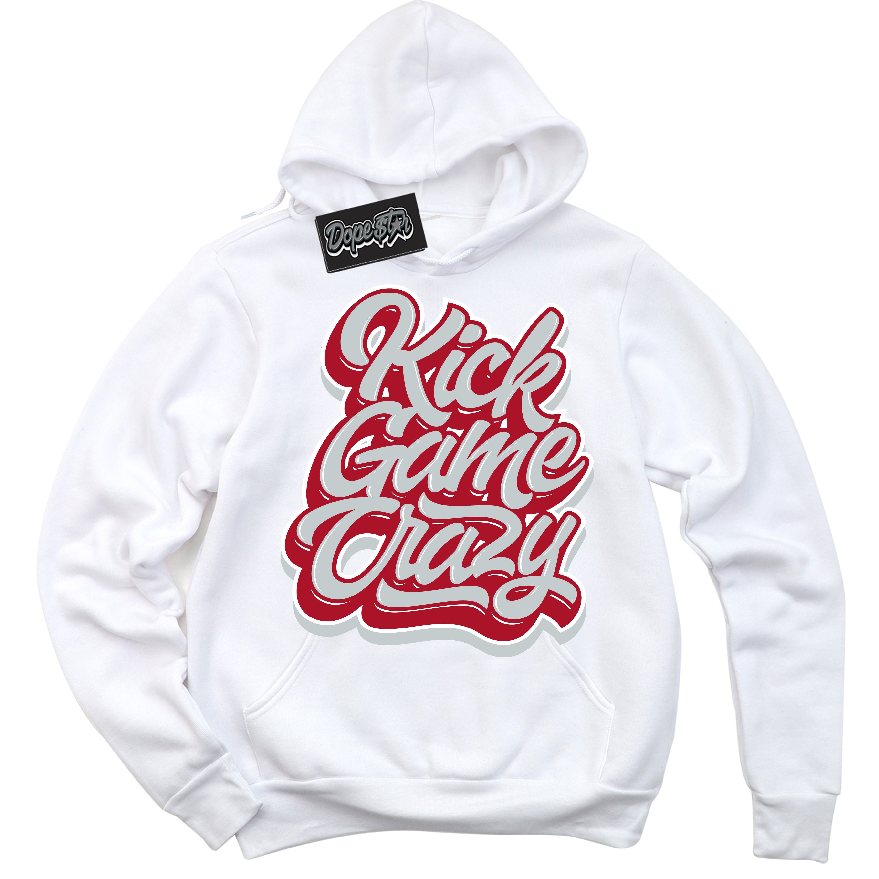 Cool White Hoodie with “ Kick Game Crazy ”  design that Perfectly Matches  Reverse Ultraman Sneakers.