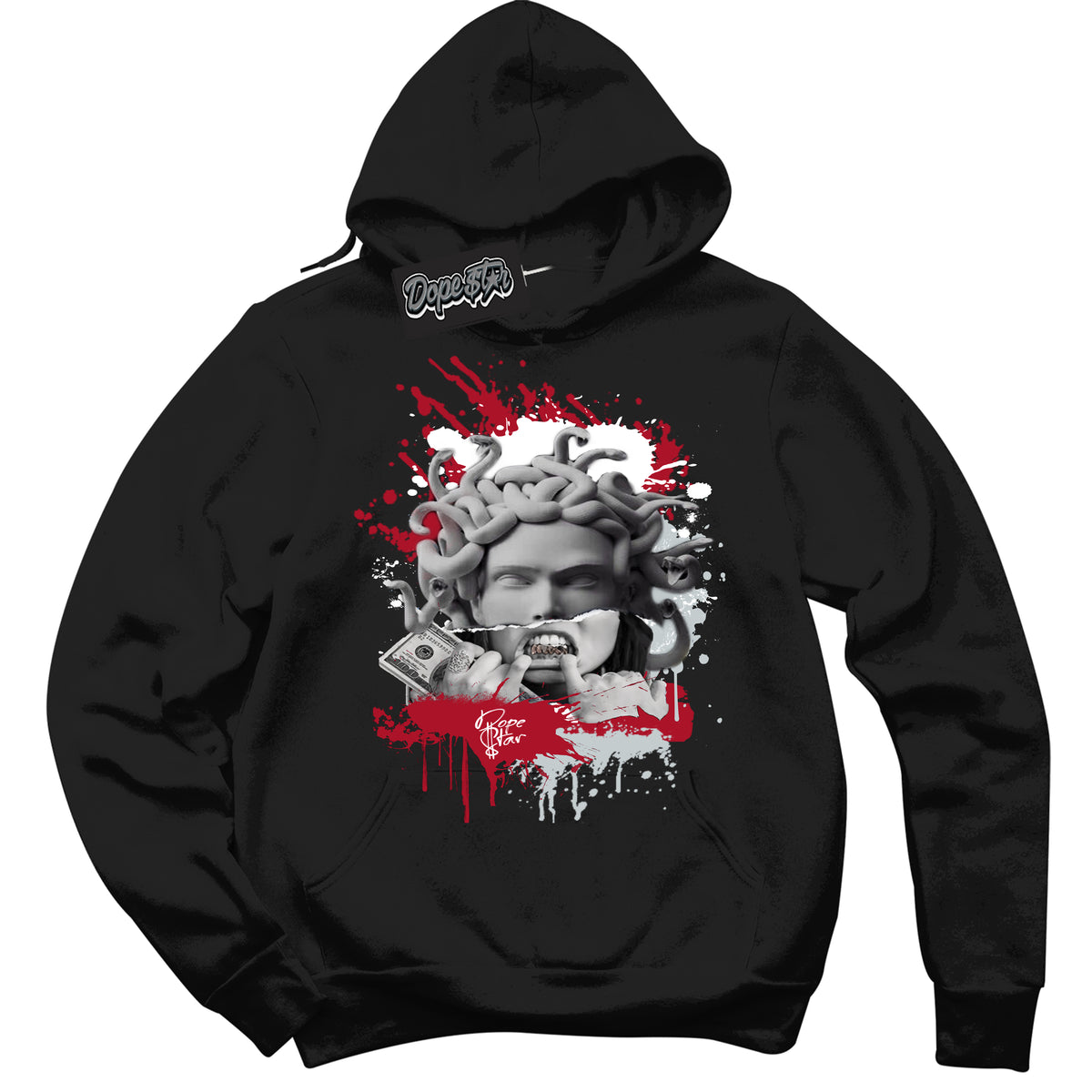 Cool Black Hoodie with “ Medusa ”  design that Perfectly Matches  Reverse Ultraman Sneakers.