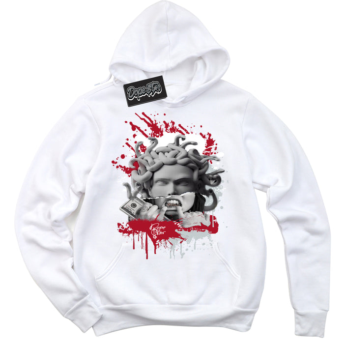 Cool White Hoodie with “ Medusa ”  design that Perfectly Matches  Reverse Ultraman Sneakers.