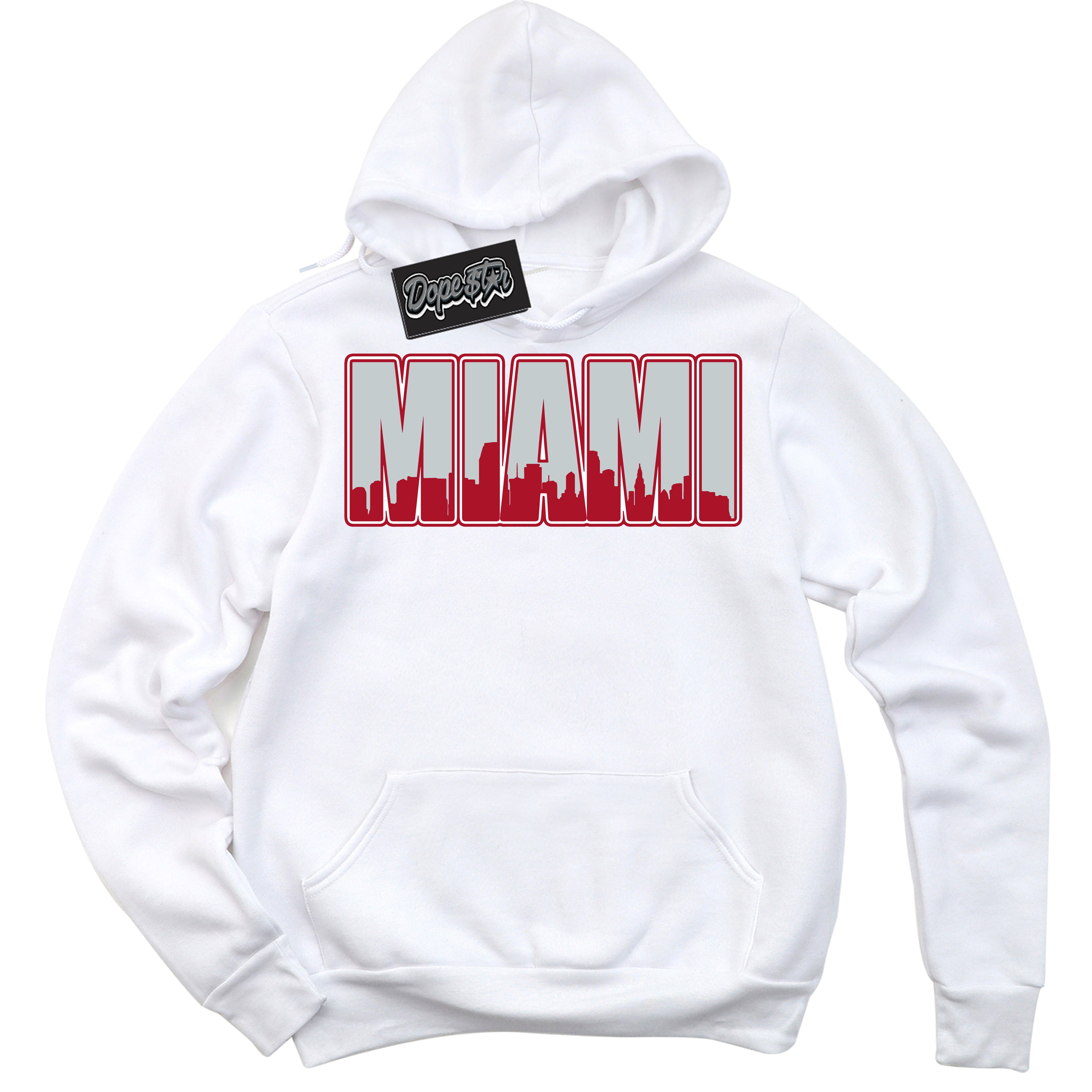 Cool White Hoodie with “ Miami ”  design that Perfectly Matches  Reverse Ultraman Sneakers.