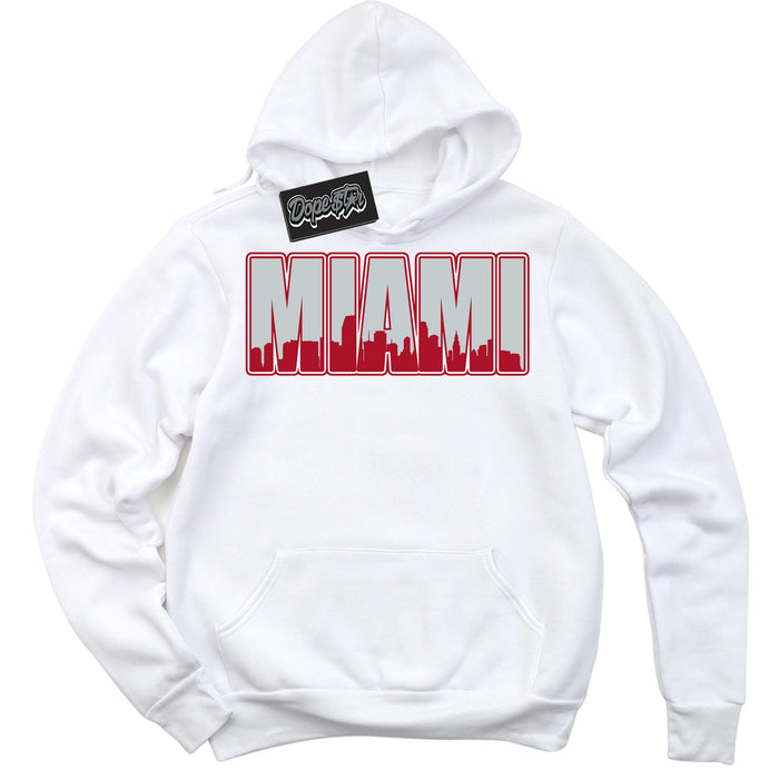 Cool White Hoodie with “ Miami ”  design that Perfectly Matches  Reverse Ultraman Sneakers.