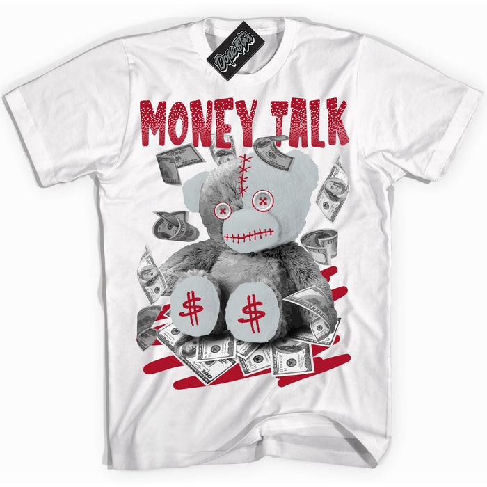 Cool White Shirt with “ Money Talk Bear” design that perfectly matches Reverse Ultraman Sneakers.