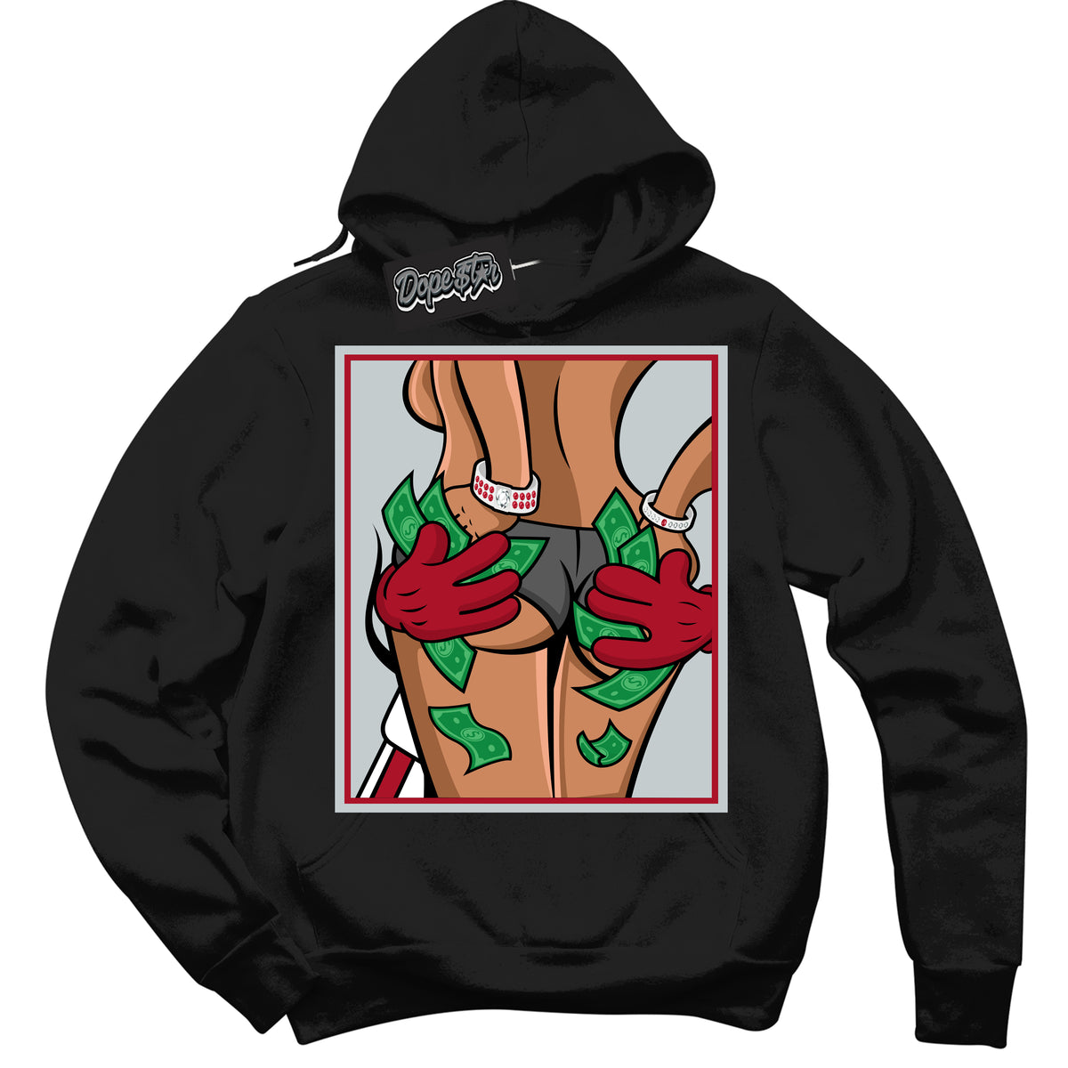 Cool Black Hoodie with “ Money Hands ”  design that Perfectly Matches  Reverse Ultraman Sneakers.