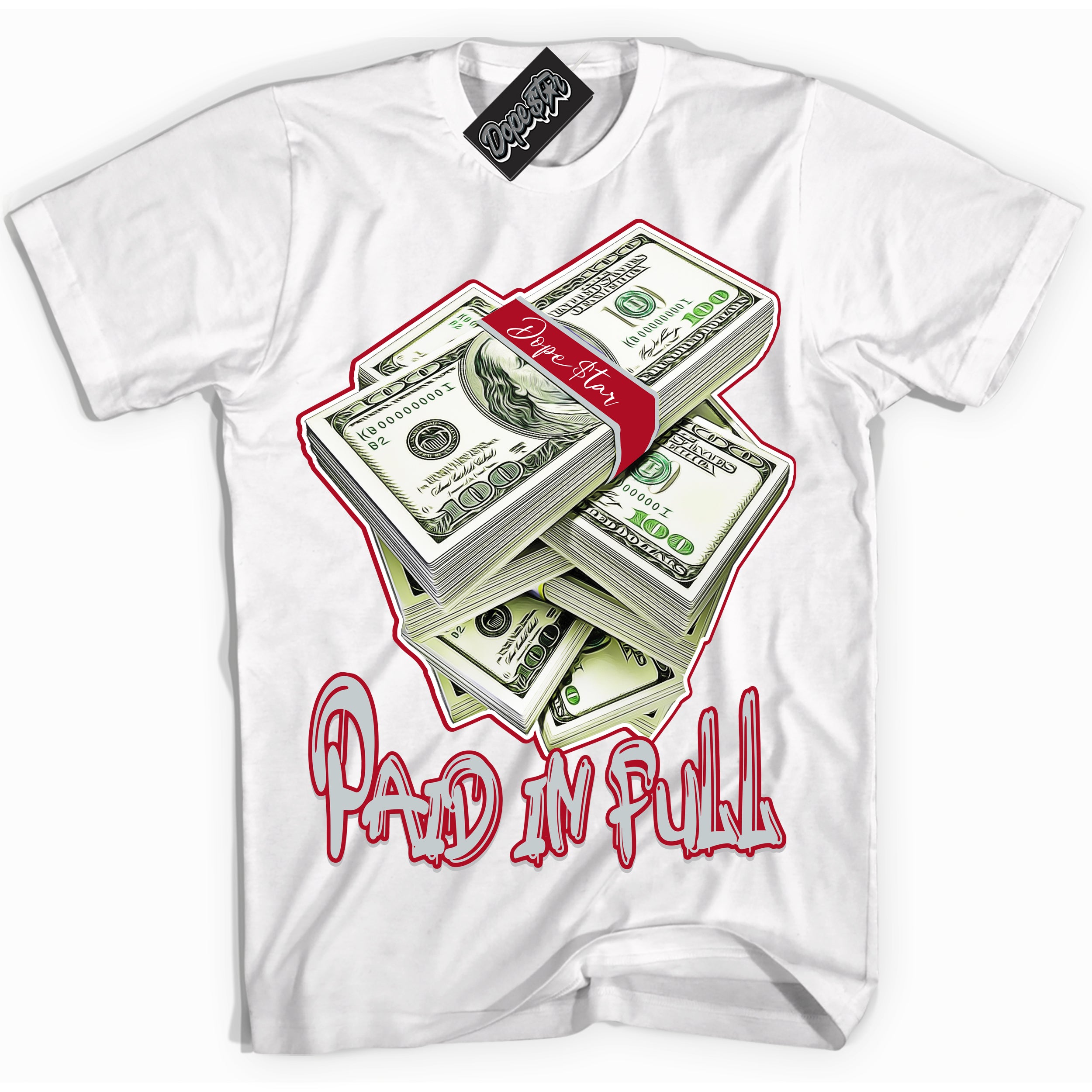 Cool White Shirt with “ Paid In Full” design that perfectly matches Reverse Ultraman Sneakers.