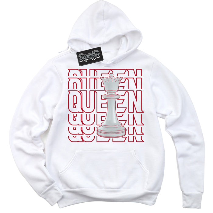 Cool White Hoodie with “ Queen Chess ”  design that Perfectly Matches Reverse Ultraman Sneakers.