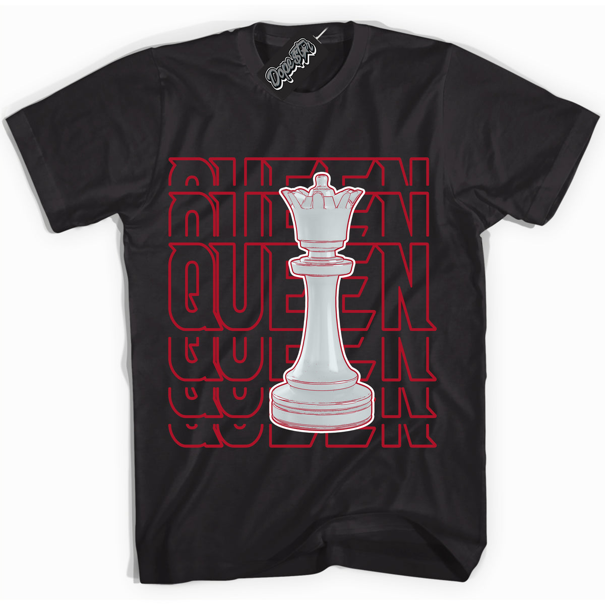 Cool Black Shirt with “ Queen Chess” design that perfectly matches Reverse Ultraman Sneakers.