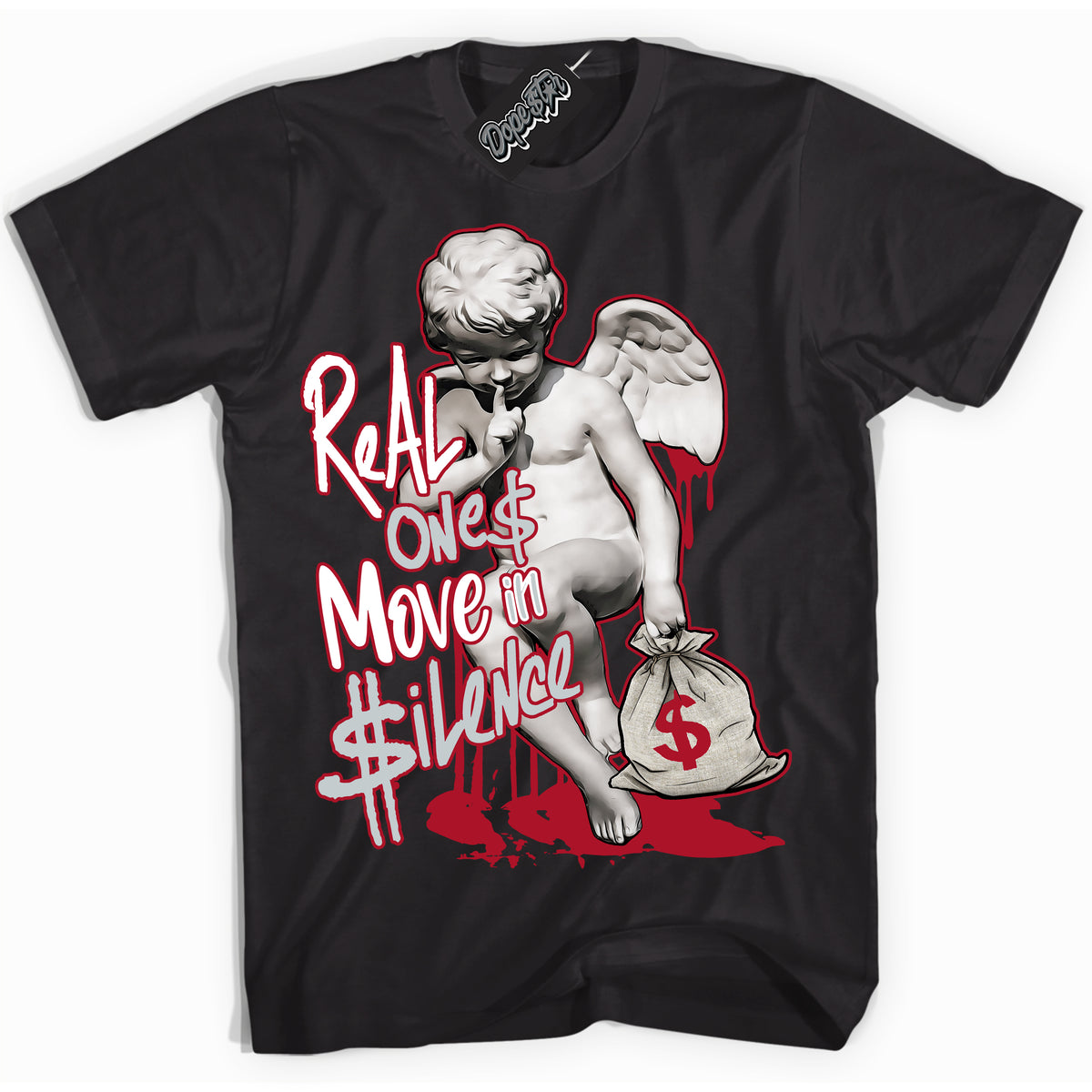 Cool Black Shirt with “ Real Ones Cherub” design that perfectly matches Reverse Ultraman Sneakers.