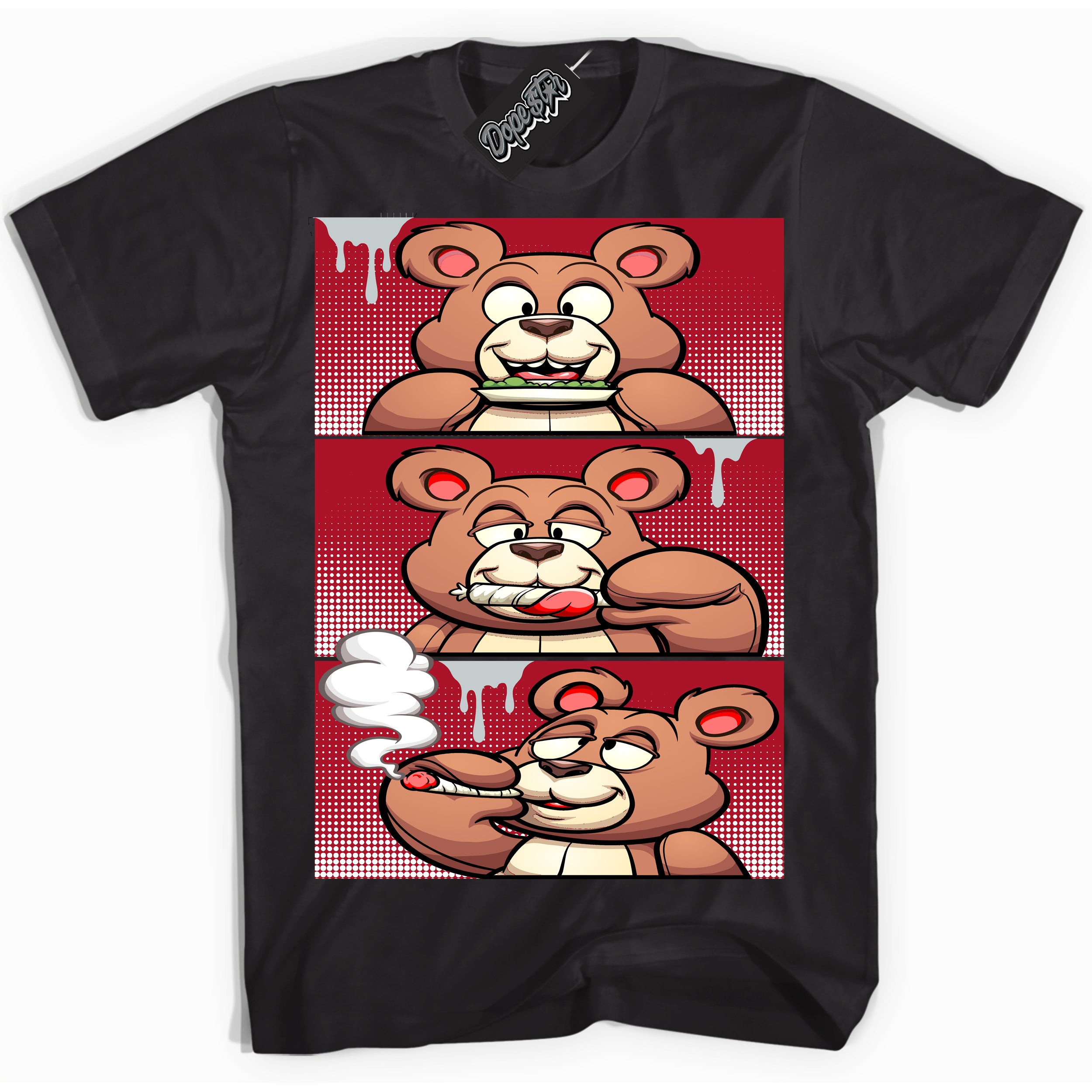 Cool Black Shirt with “ Roll It Lick It Smoke It Bear ” design that perfectly matches Reverse Ultraman Sneakers.