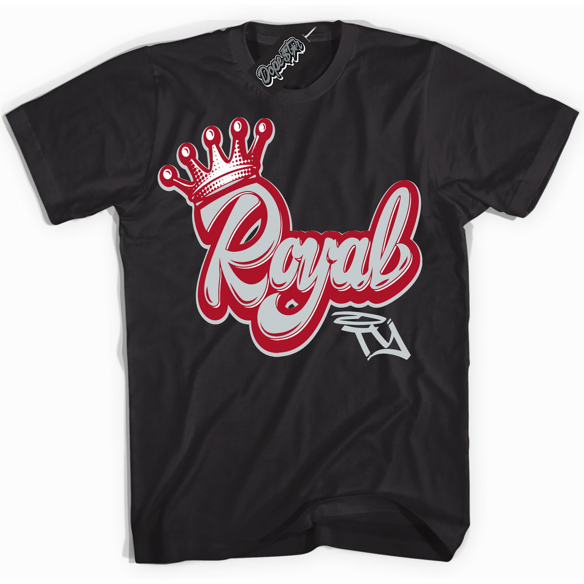 Cool Black Shirt with “ Royalty ” design that perfectly matches Reverse Ultraman Sneakers.