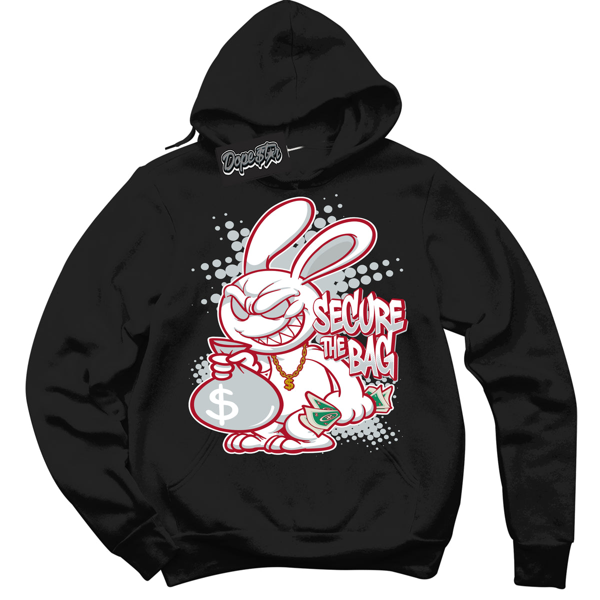 Cool Black Hoodie with “ Secure The Bag ”  design that Perfectly Matches  Reverse Ultraman Sneakers.