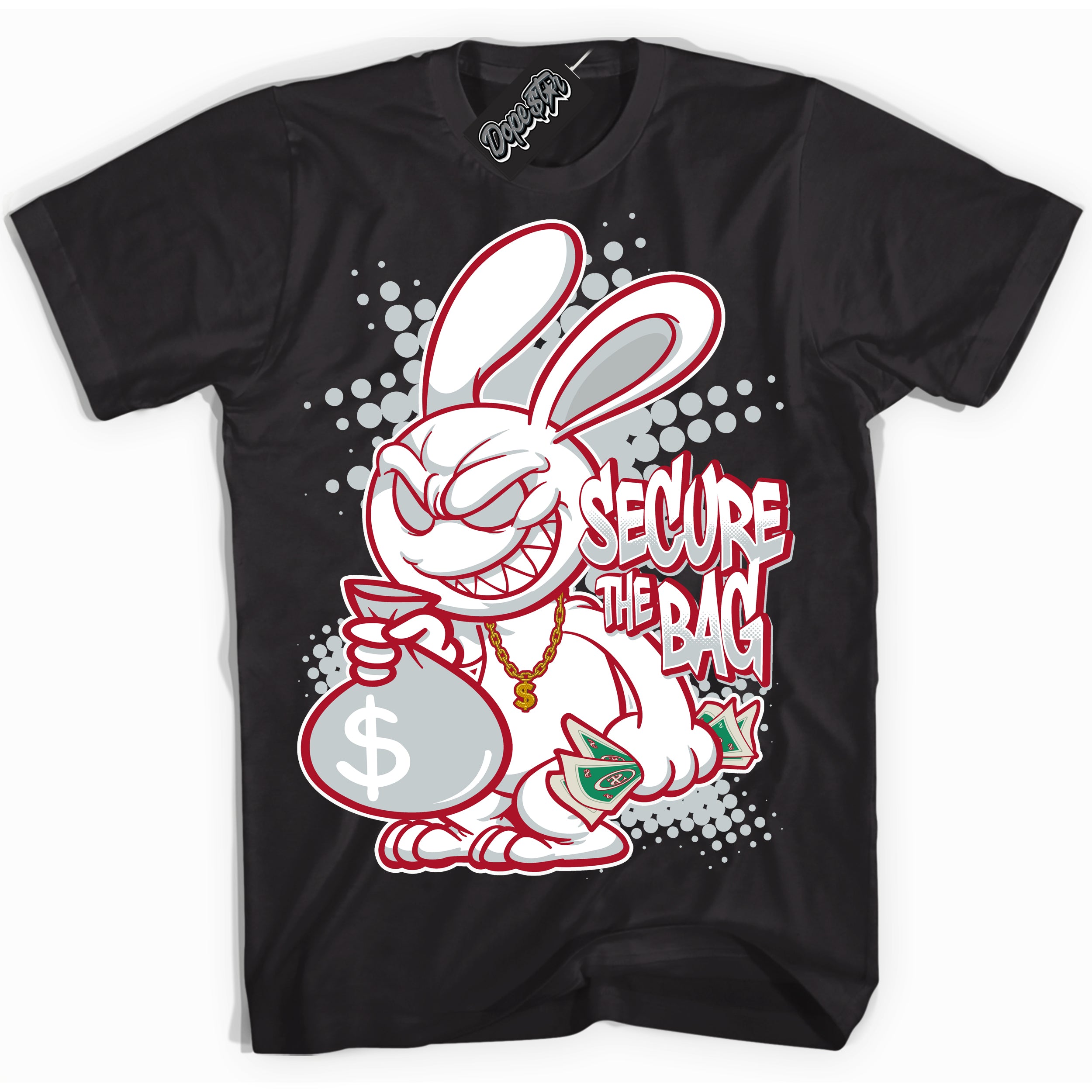 Cool Black Shirt with “ Secure The Bag” design that perfectly matches Reverse Ultraman Sneakers.