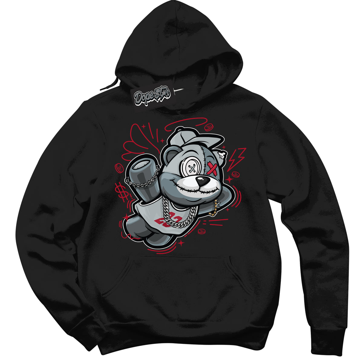 Cool Black Hoodie with “ Slam Dunk Bear ”  design that Perfectly Matches  Reverse Ultraman Sneakers.
