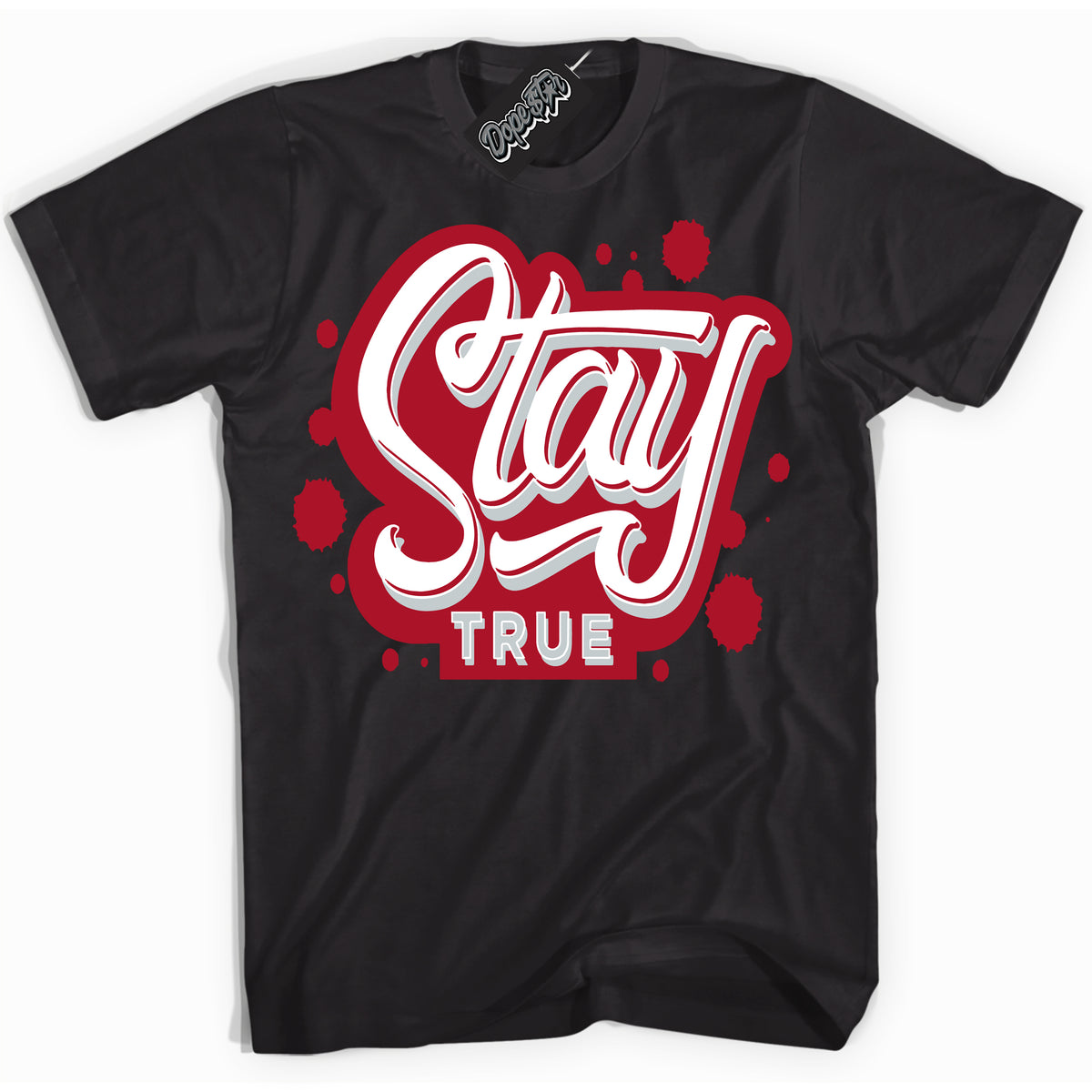 Cool Black Shirt with “ Stay True ” design that perfectly matches Reverse Ultraman Sneakers.