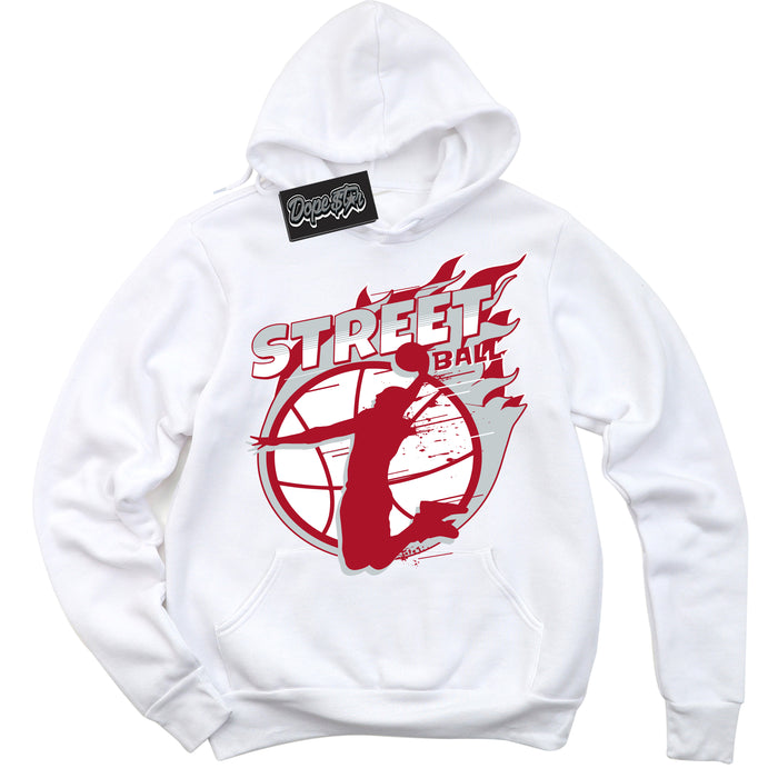 Cool White Hoodie with “ Street Ball ”  design that Perfectly Matches  Reverse Ultraman Sneakers.