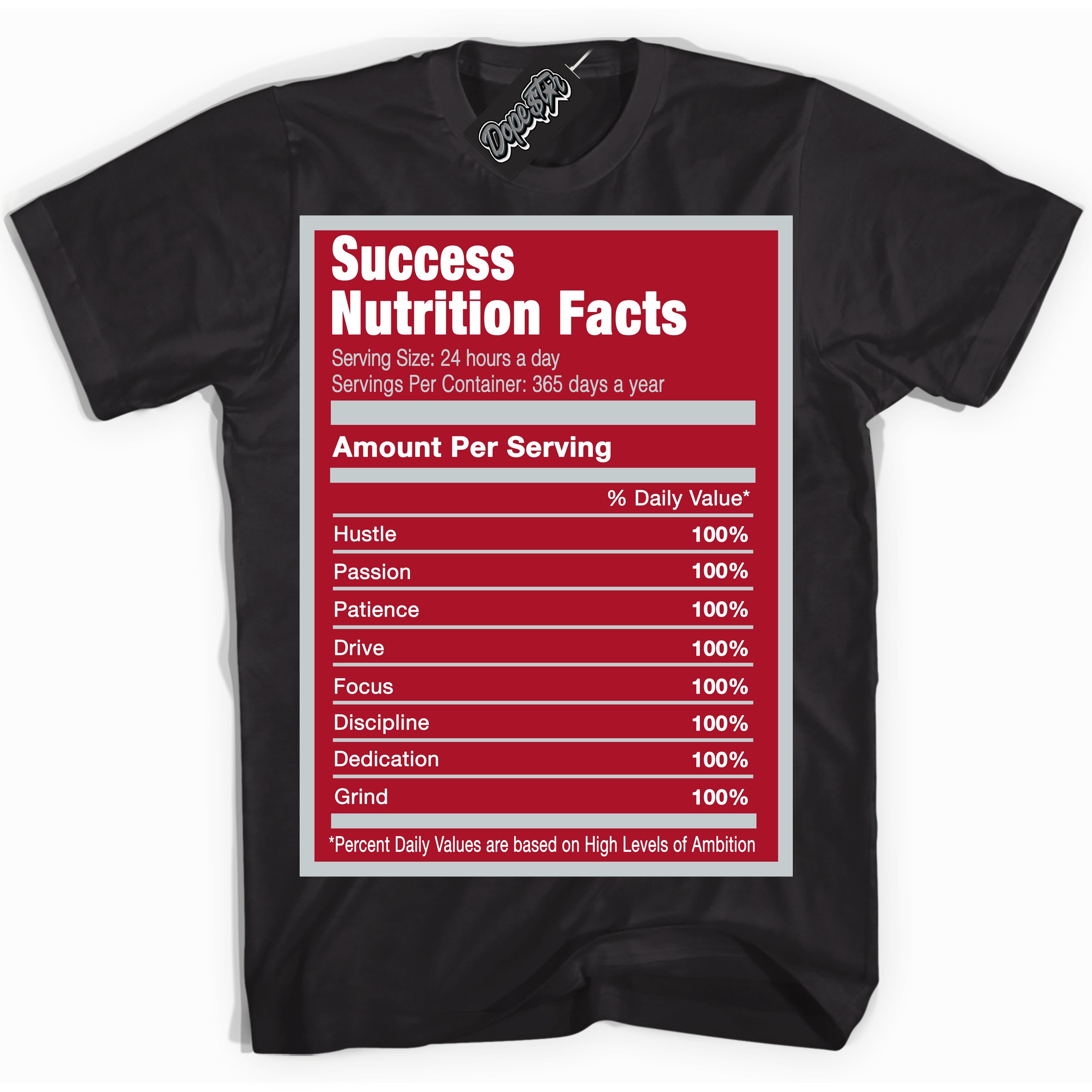 Cool Black Shirt with “ Success Nutrition” design that perfectly matches Reverse Ultraman Sneakers.