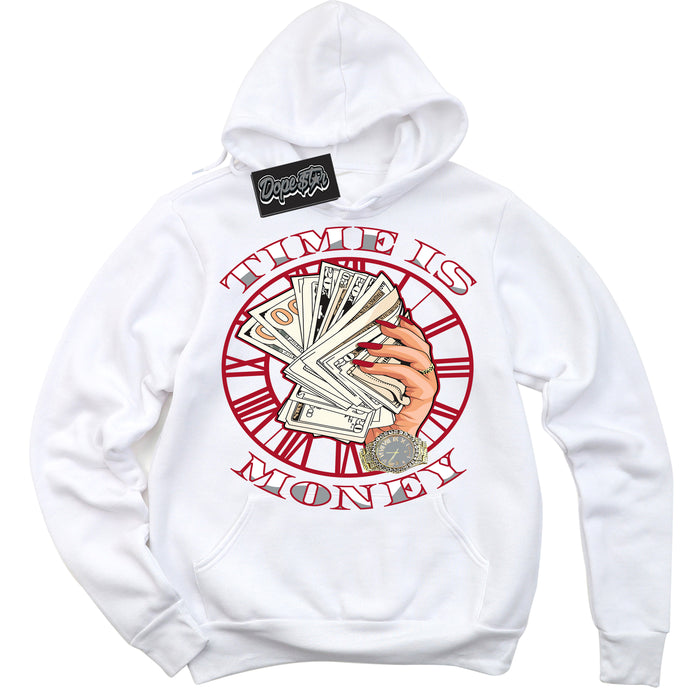 Cool White Hoodie with “ Time Is Money ”  design that Perfectly Matches Reverse Ultraman Sneakers.