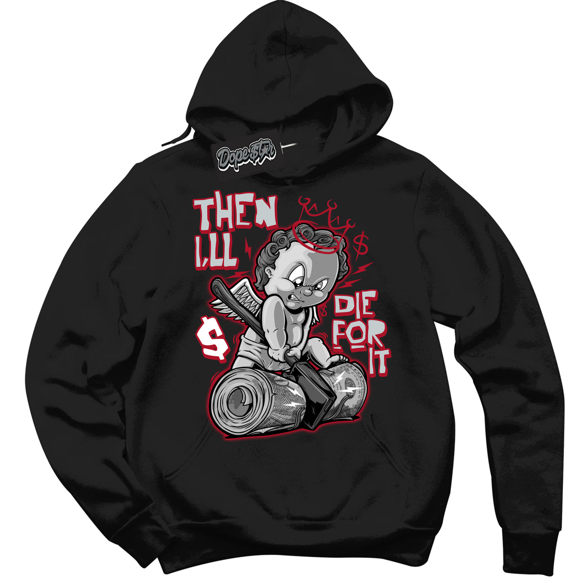 Cool Black Hoodie with “ Then I'll ”  design that Perfectly Matches  Reverse Ultraman Sneakers.