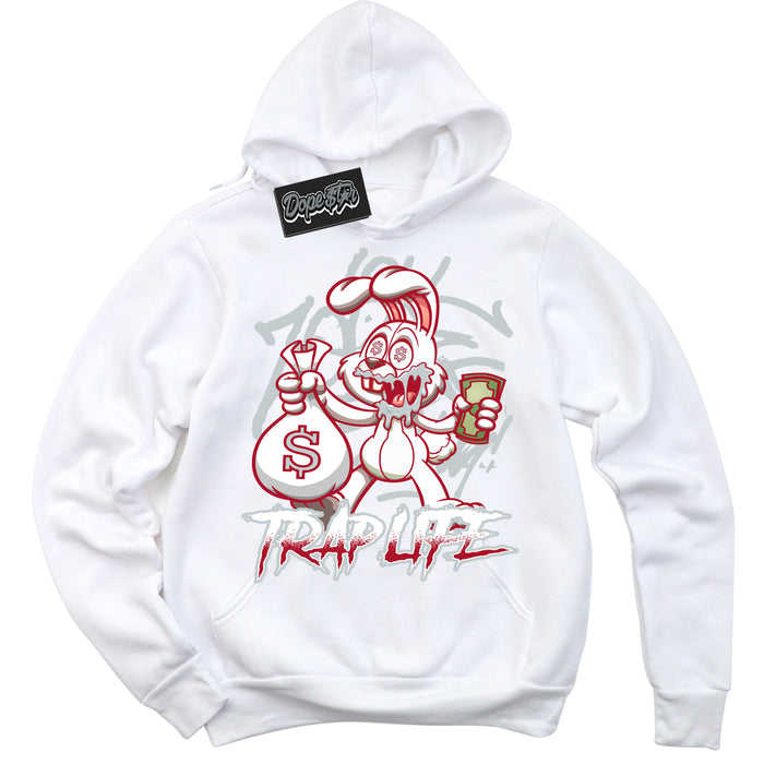 Cool White Hoodie with “ Trap Rabbit ”  design that Perfectly Matches  Reverse Ultraman Sneakers.