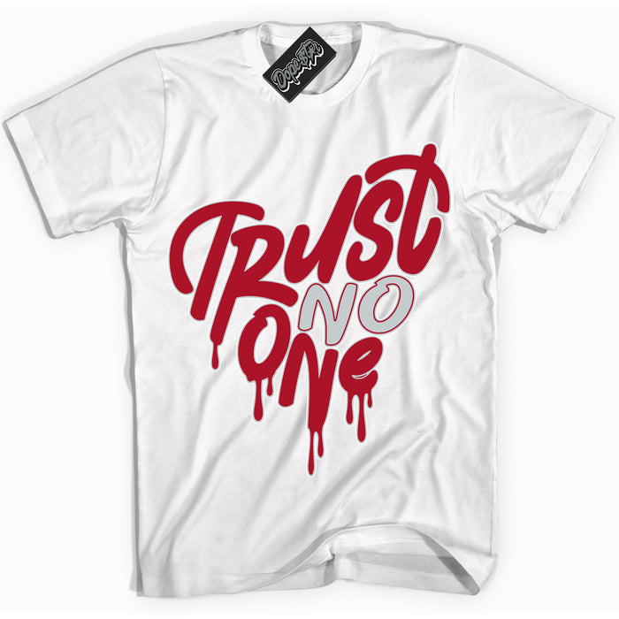 Cool White Shirt with “ Trust No One Heart” design that perfectly matches Reverse Ultraman Sneakers.