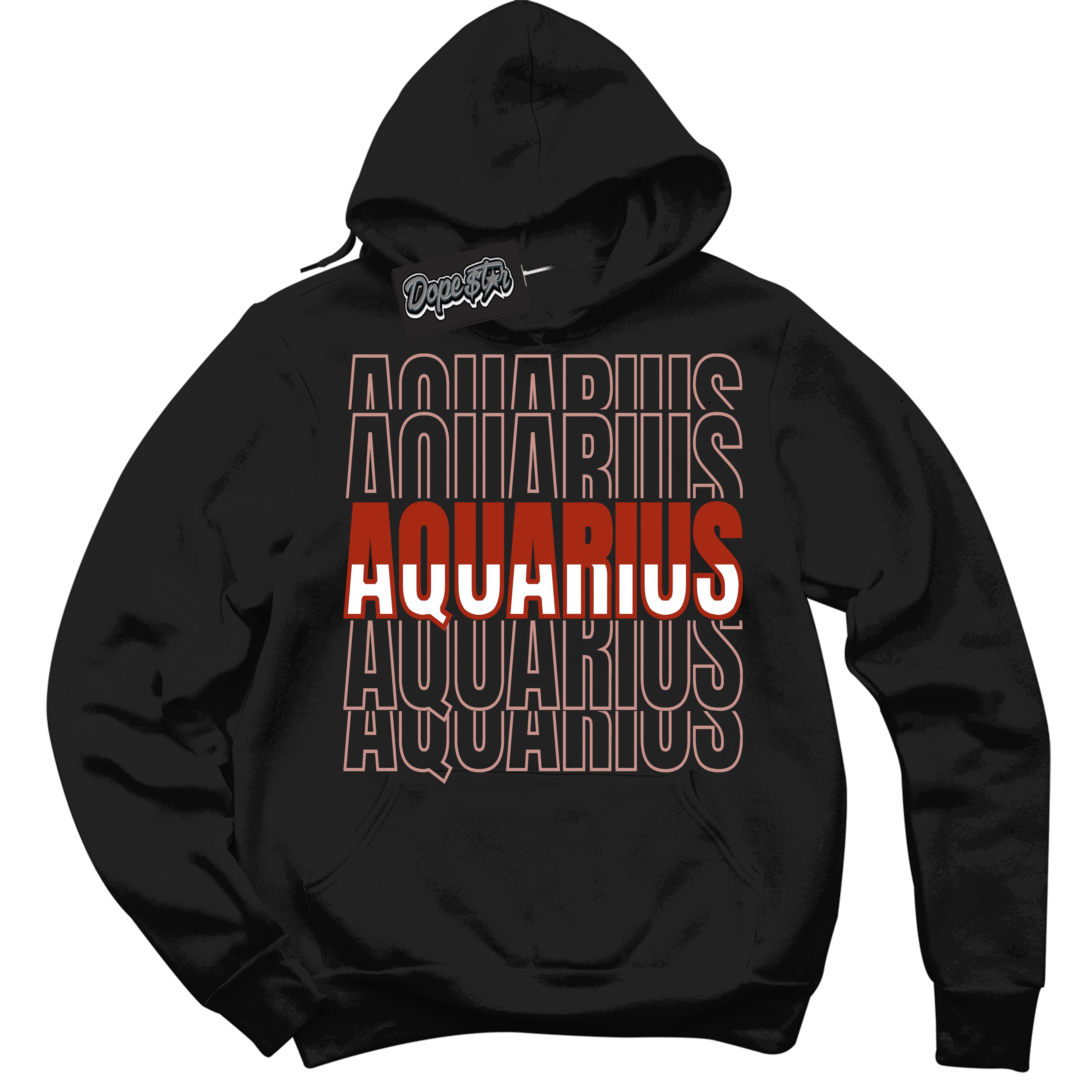 Cool Black Hoodie with “ Aquarius ”  design that Perfectly Matches Red Stardust Dunk.
