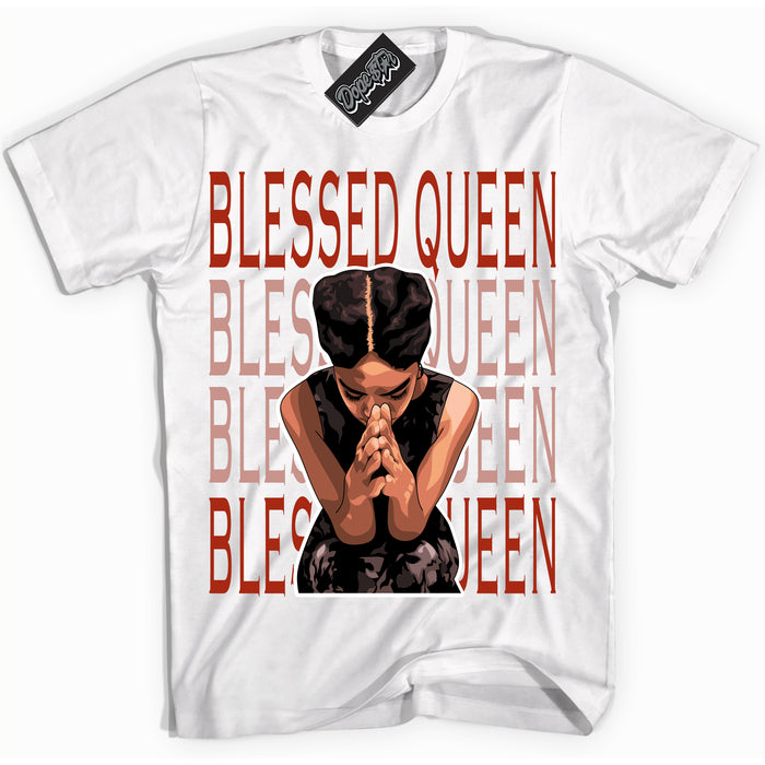Cool White Shirt with “ Blessed Queen ” design that perfectly matches Red Stardust Dunk.

