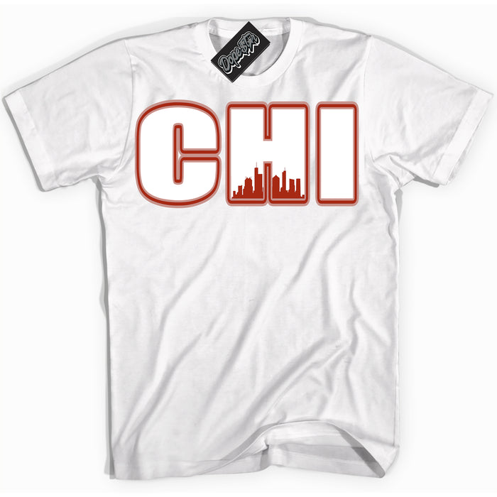 Cool White Shirt with “ Chicago ” design that perfectly matches Red Stardust Dunk.
