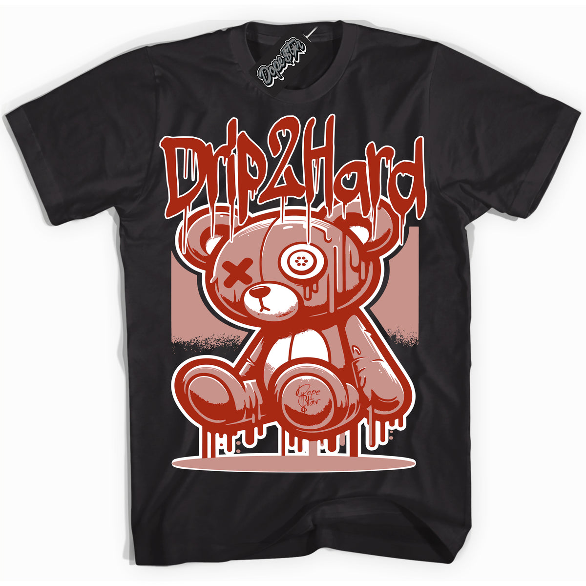 Cool Black Shirt with “ Drip 2 Hard ” design that perfectly matches Red Stardust Dunk.
