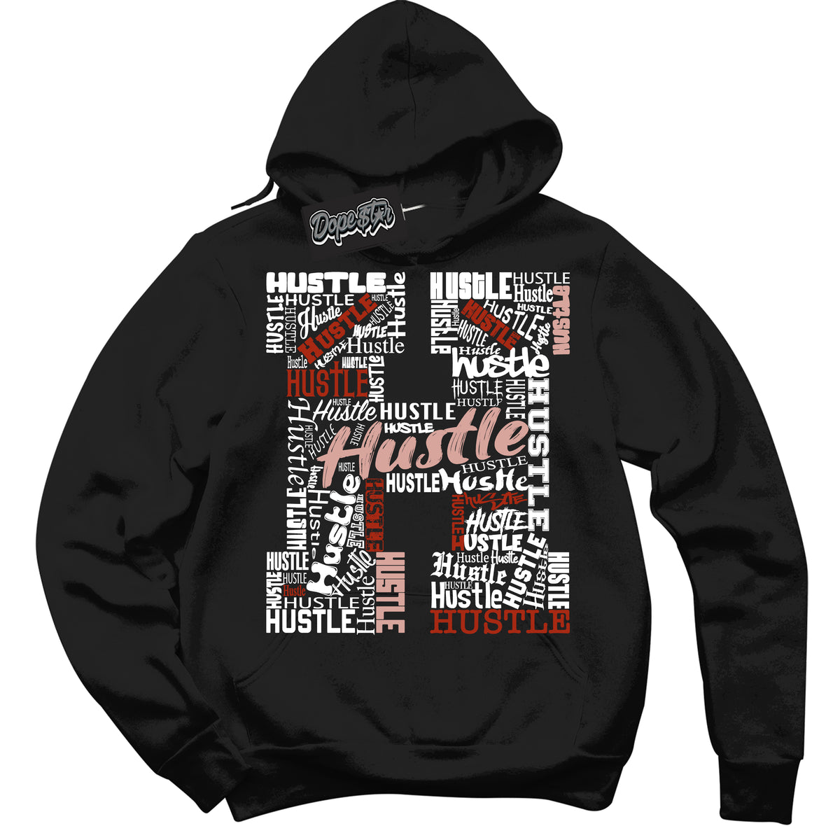 Cool Black Hoodie with “ Hustle H ”  design that Perfectly Matches Red Stardust Dunk.
