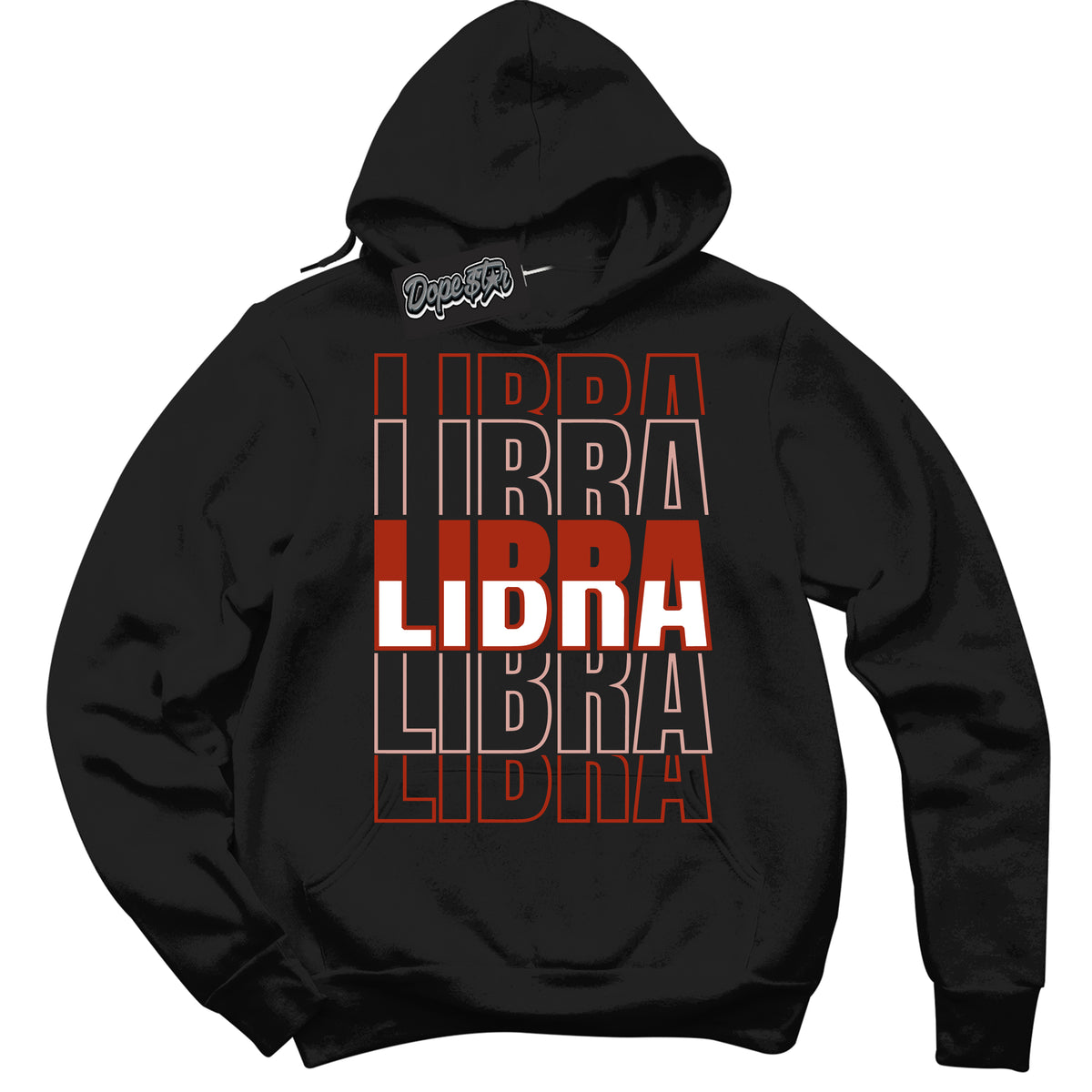 Cool Black Hoodie with “ Libra ”  design that Perfectly Matches Red Stardust Dunk.
