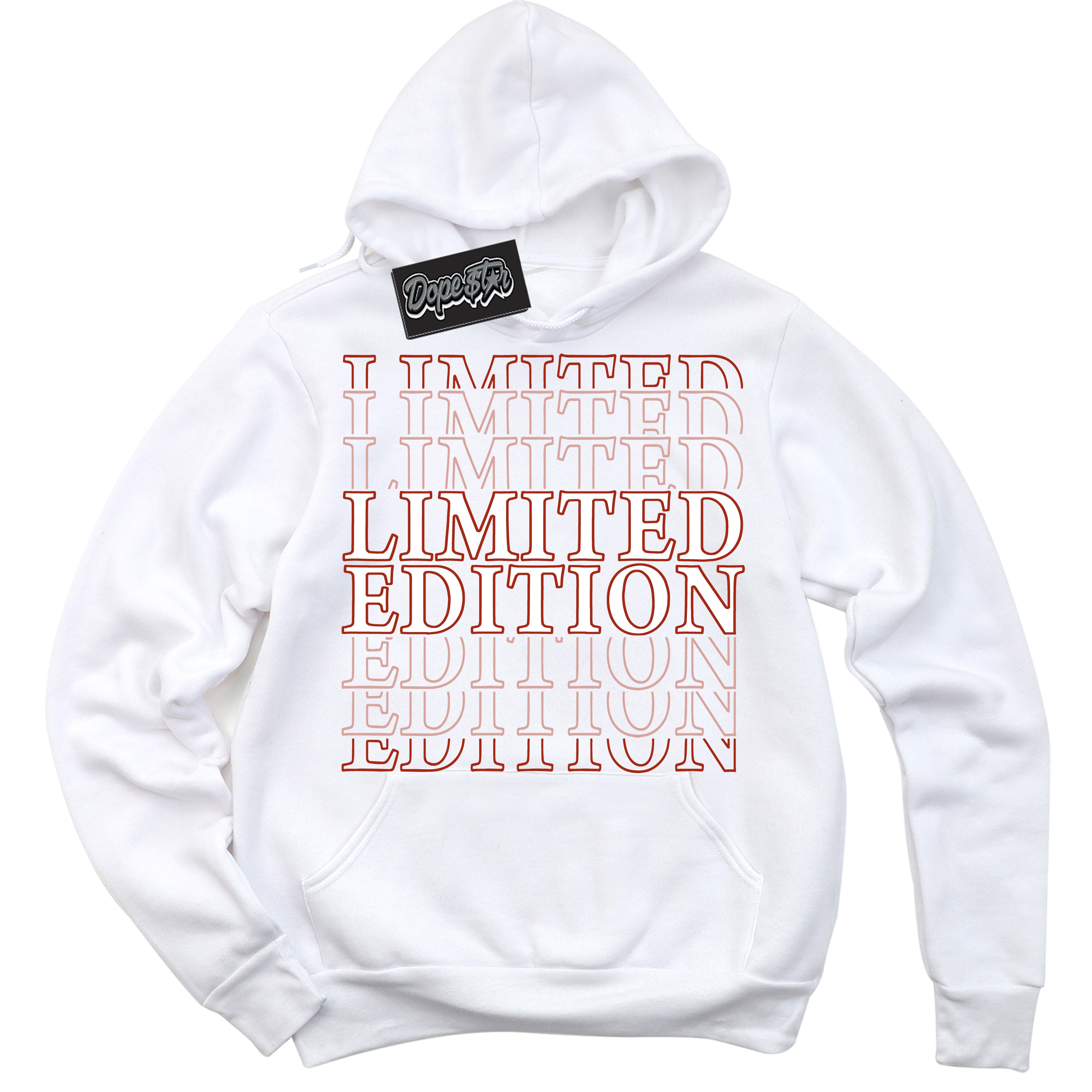 Cool White Hoodie with “ Limited Edition ”  design that Perfectly Matches Red Stardust Dunk.
