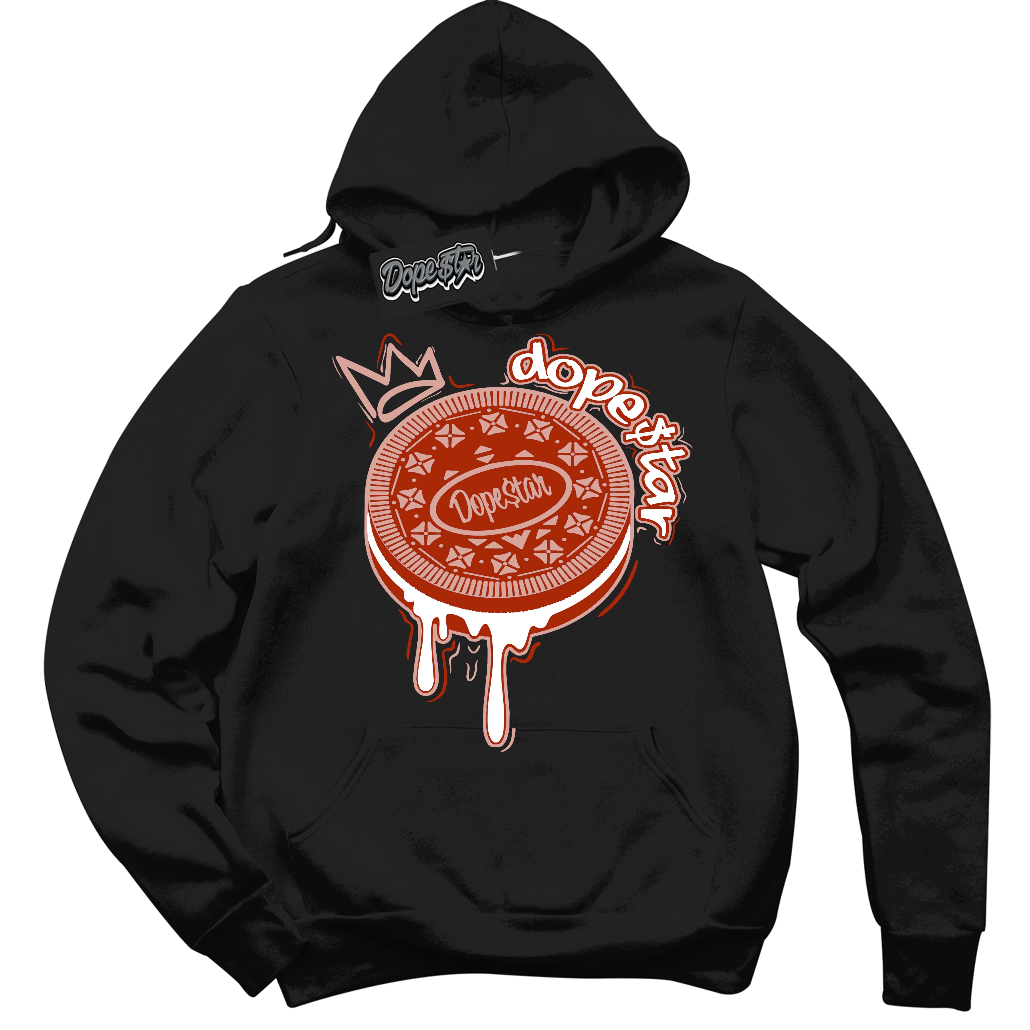 Cool Black Hoodie with “ Oreo DS ”  design that Perfectly Matches Red Stardust Dunk.
