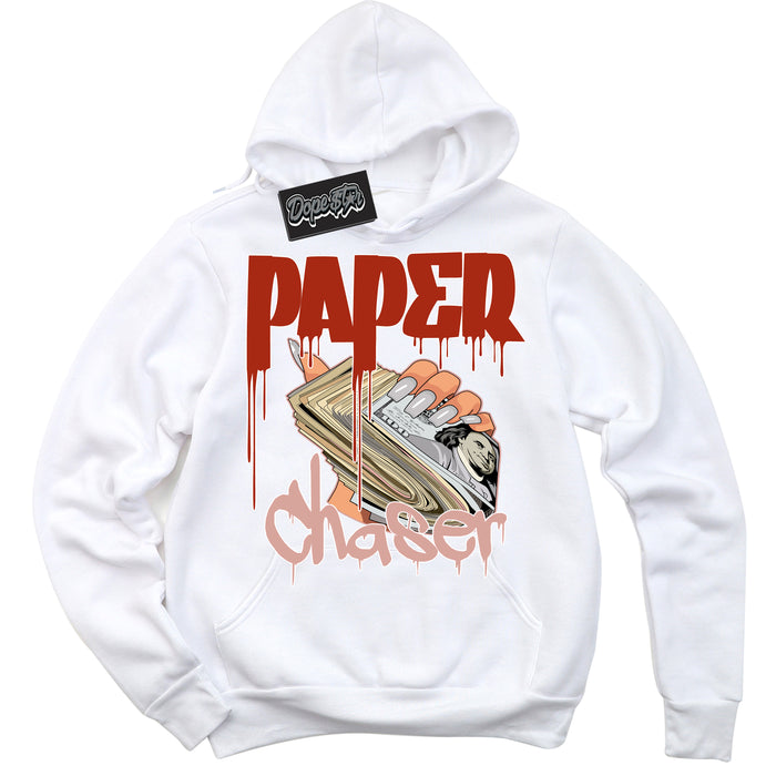 Cool White Hoodie with “ Paper Chaser ”  design that Perfectly Matches Red Stardust Dunk.
