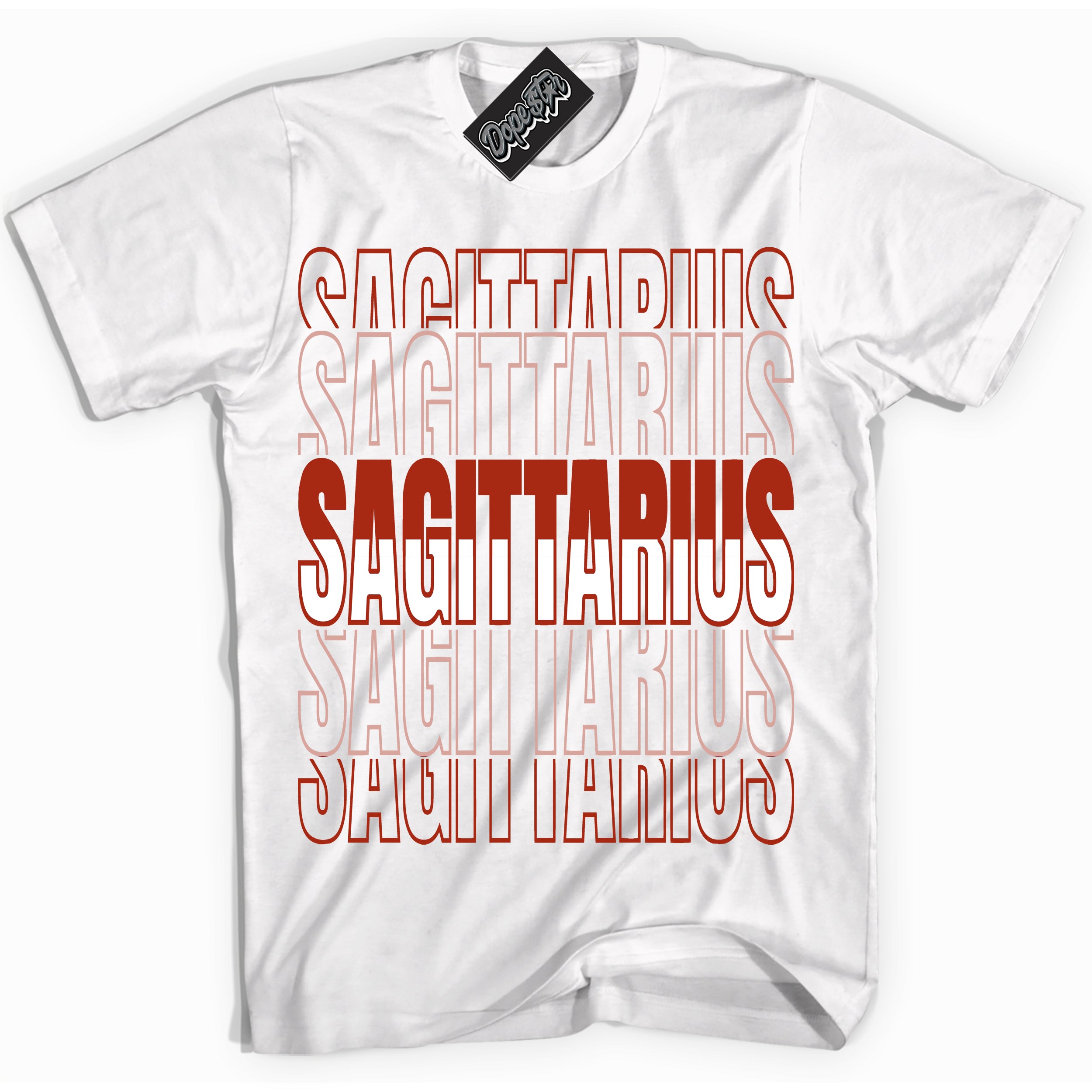 Cool White Shirt with “ Sagittarius ” design that perfectly matches Red Stardust Dunk.
