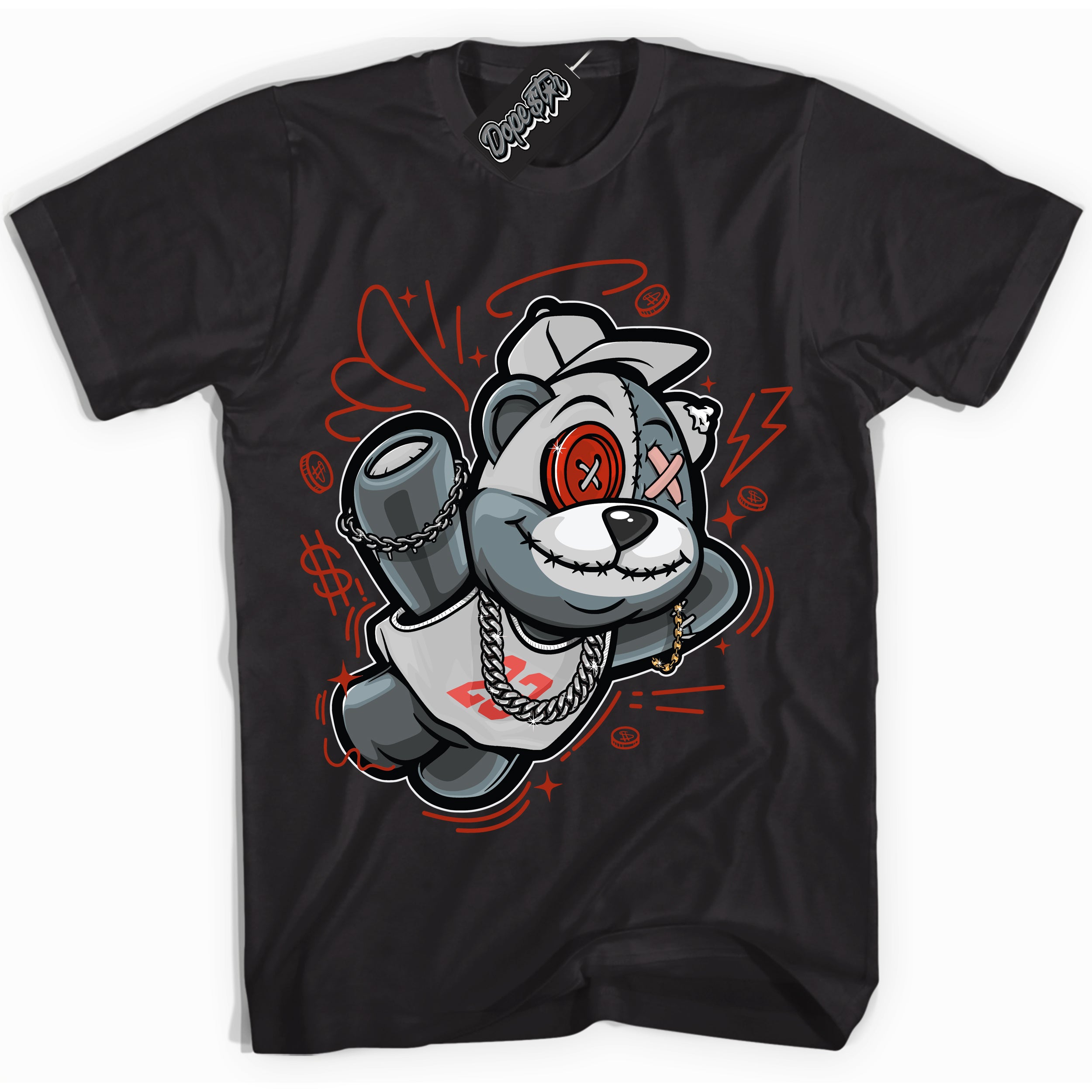 Cool Black Shirt with “ Slam Dunk Bear ” design that perfectly matches Red Stardust Dunk.
