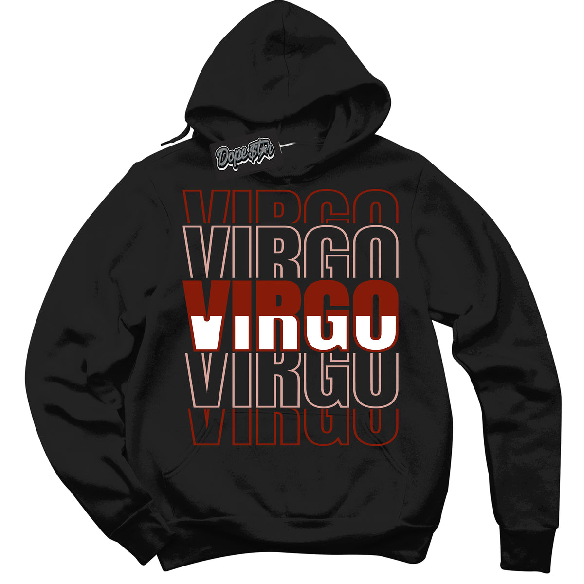 Cool Black Hoodie with “ Virgo ”  design that Perfectly Matches Red Stardust Dunk.
