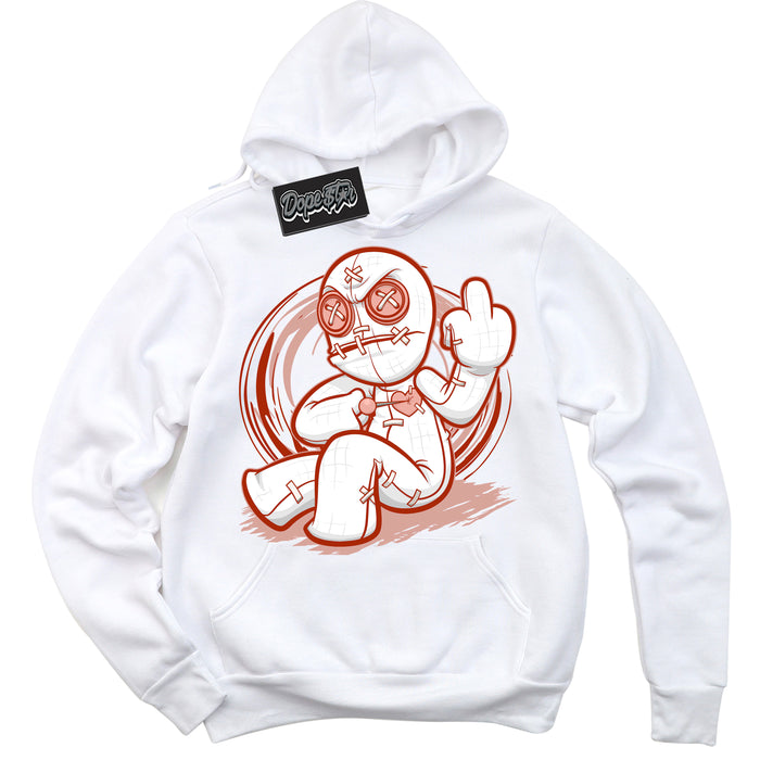 Cool White Hoodie with “ Voodoo Doll ”  design that Perfectly Matches Red Stardust Dunk.
