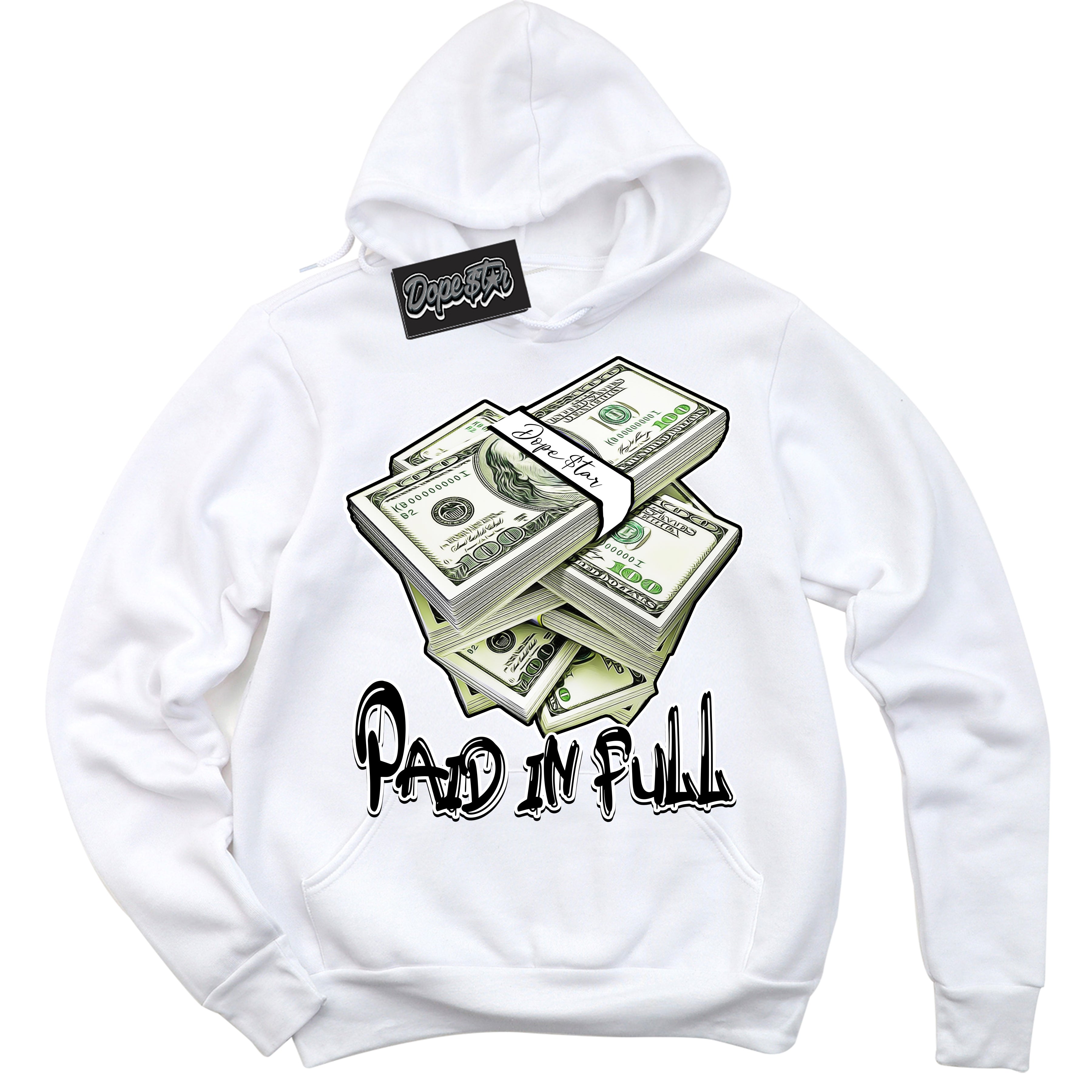 Cool White Hoodie with “Paid In Full” design that Perfectly Matches Suede Panda Dunk.