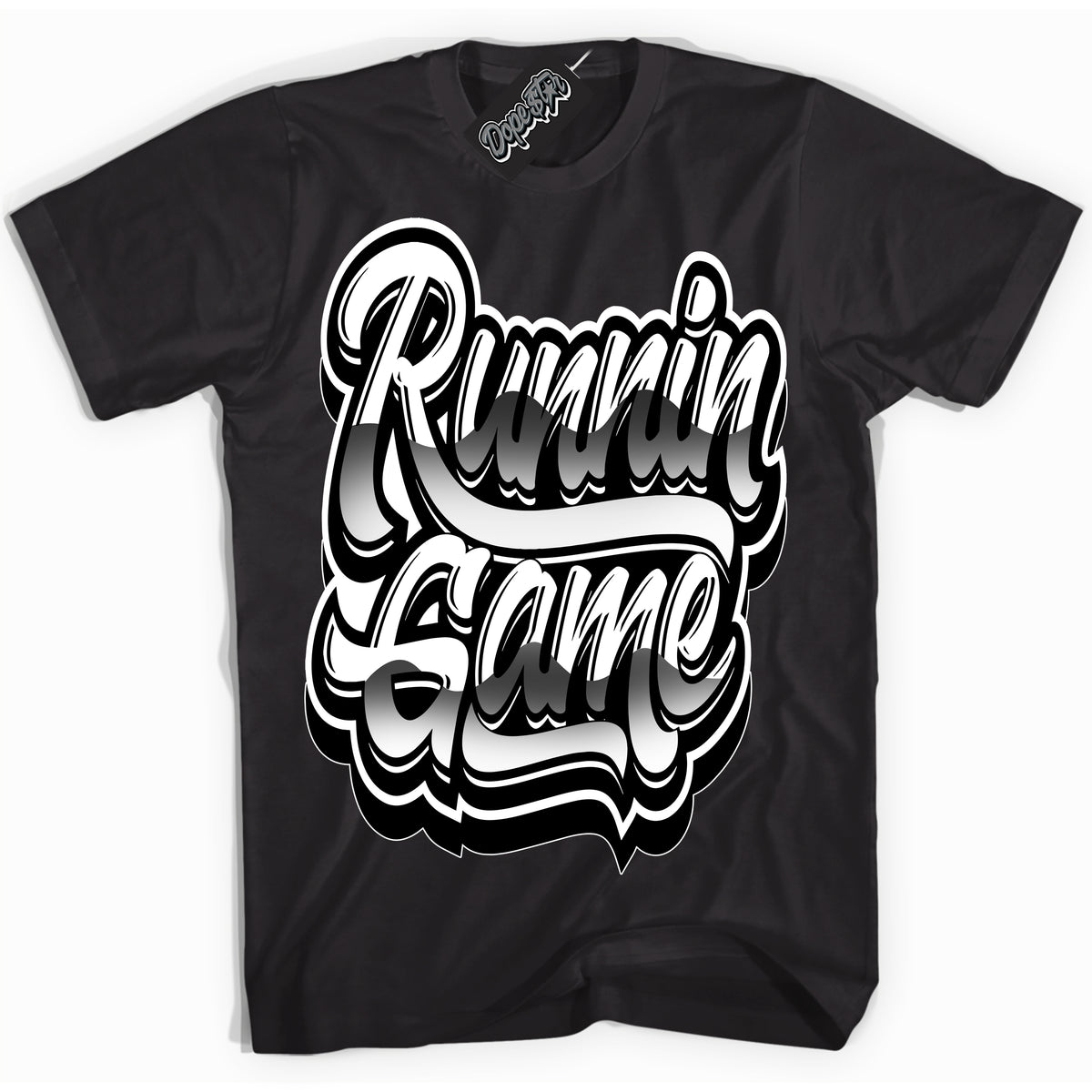 Cool Black Shirt with “Running Game” design that perfectly matches Suede Panda Dunk.