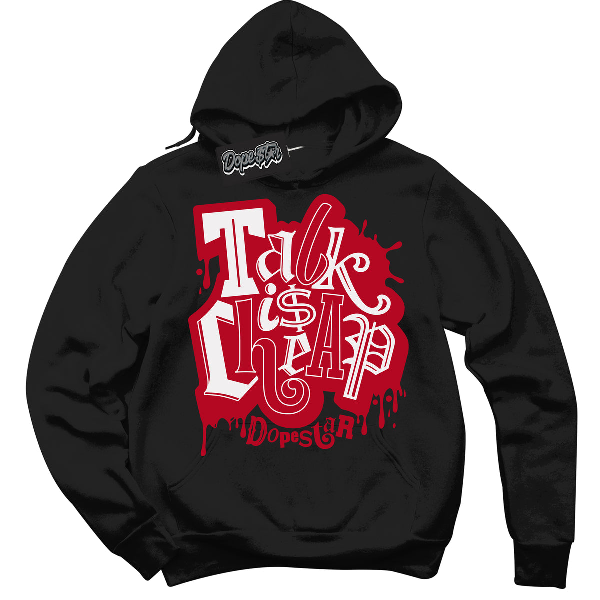 Cool Black Hoodie with “ Talk Is Cheap ”  design that Perfectly Matches St John's Sneakers.