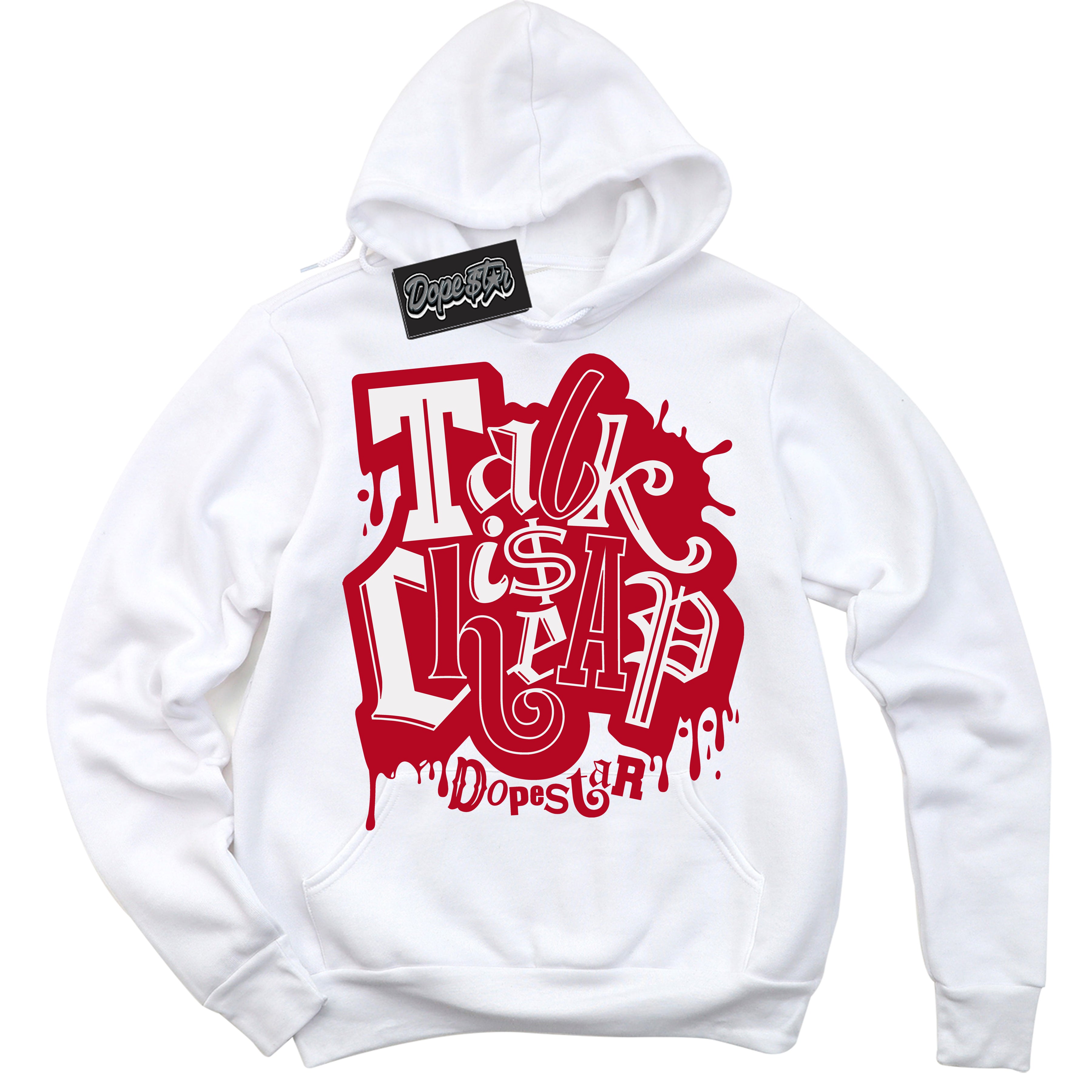 Cool White Hoodie with “ Talk Is Cheap ”  design that Perfectly Matches St John's Sneakers.